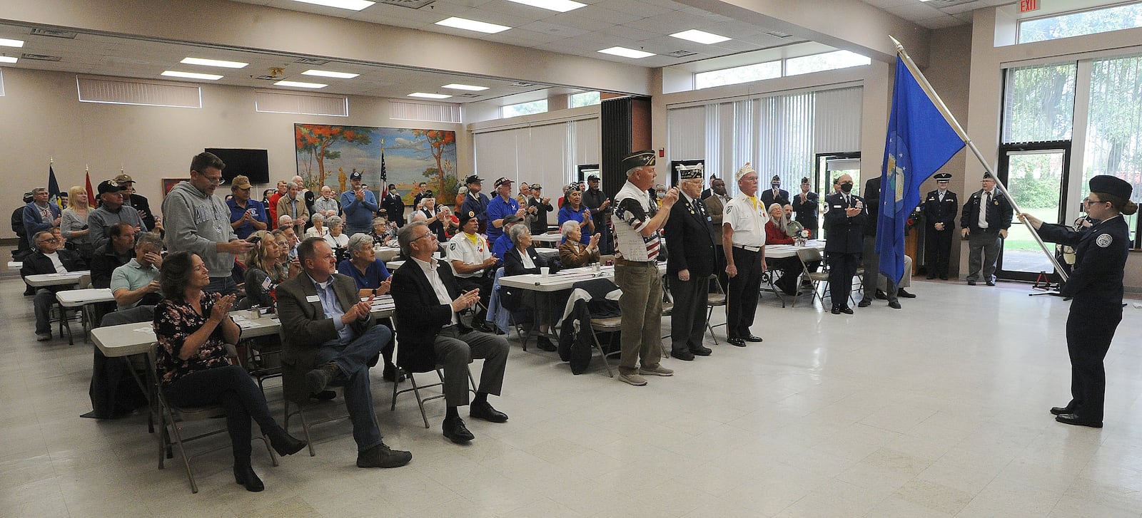 Hundreds of people attended the Veterans Day Ceremony held at the Fairborn Senior Center, Thursday, Nov. 11, 2021. MARSHALL GORBY\STAFF