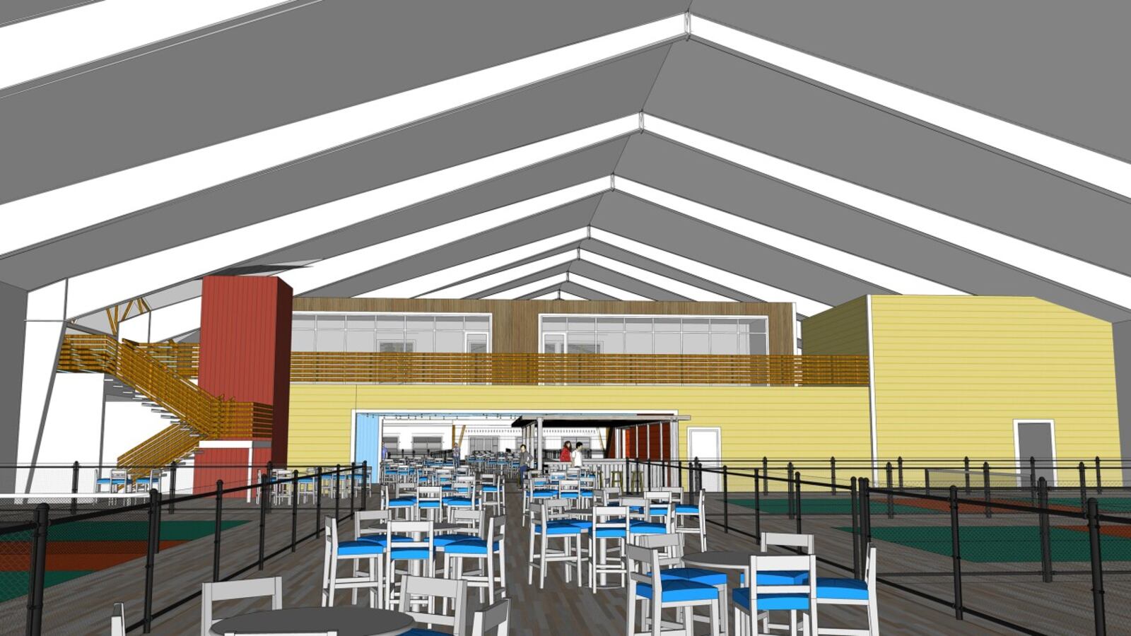 The Pickle Lodge on Kingsgate Way in West Chester Twp. will feature 17 indoor courts, five outdoor courts, a bar, restaurant and event space. Its expected to open its first phase of use in early 2023. CONTRIBUTED/WCPO