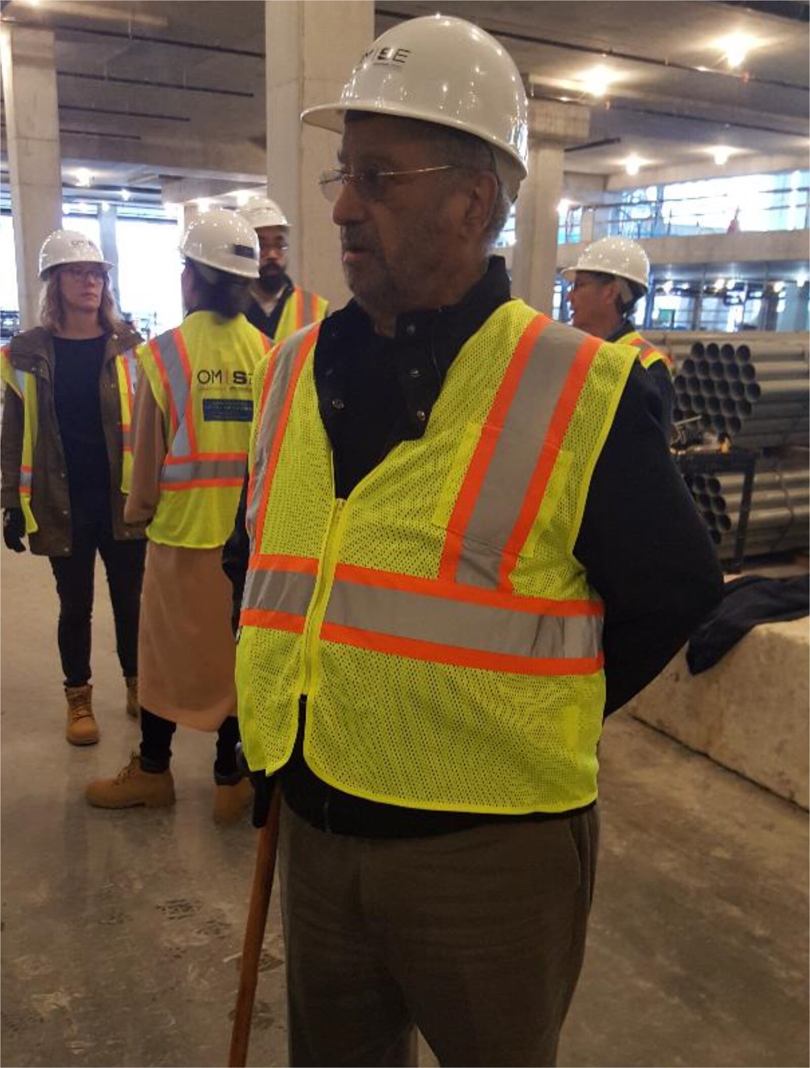 Yellow Springs-based John E. Fleming, the director in residence for the National Museum of African American Music, during a hard hat inspection of the facility, which opened in Nashville, Tenn. in late January. CONTRIBUTED