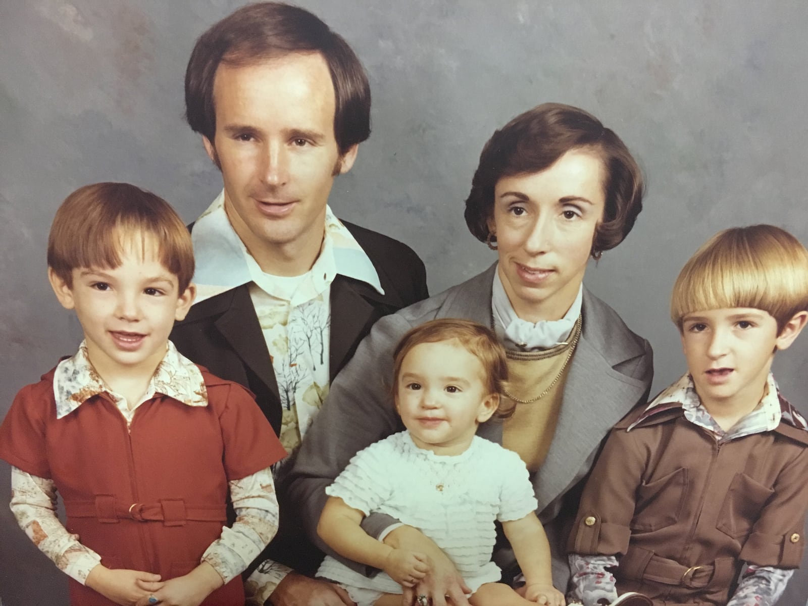 The Plunkett family in 1977, from left, are Todd, Milt, Jean holding Melanie and Rob. CONTRIBUTED