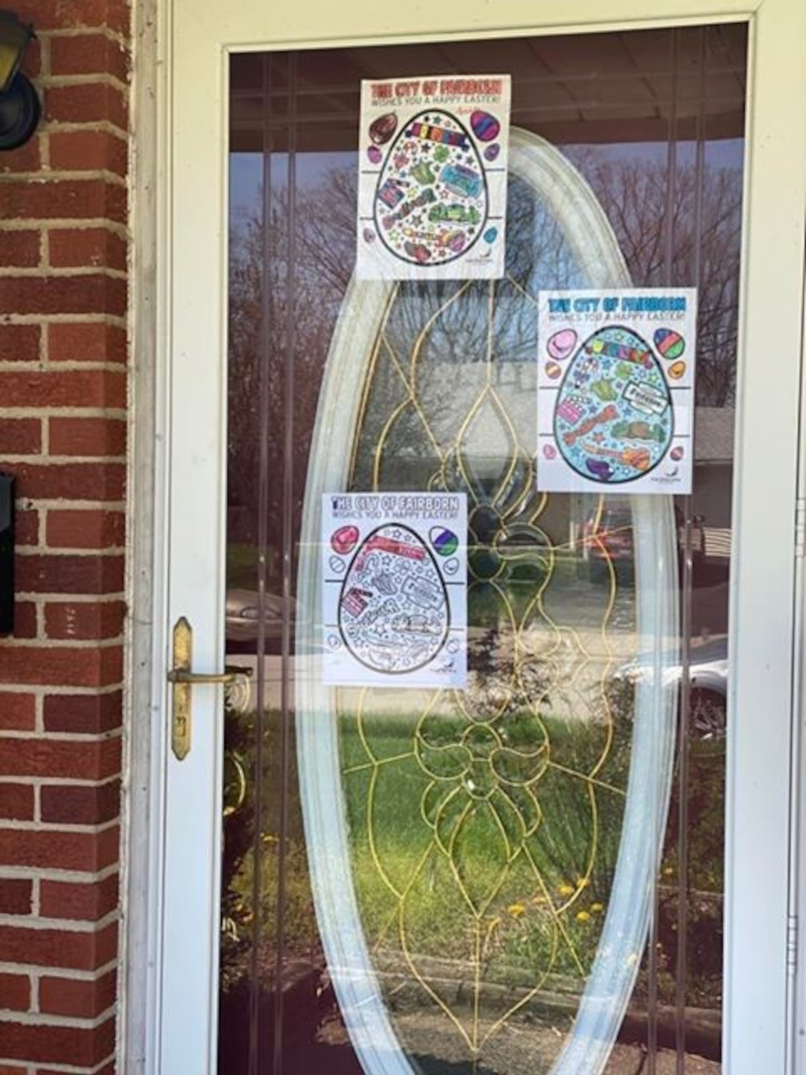 The Grant family in Fairborn printed and colored some eggs for those walking around the neighborhood to "hunt." CONTRIBUTED