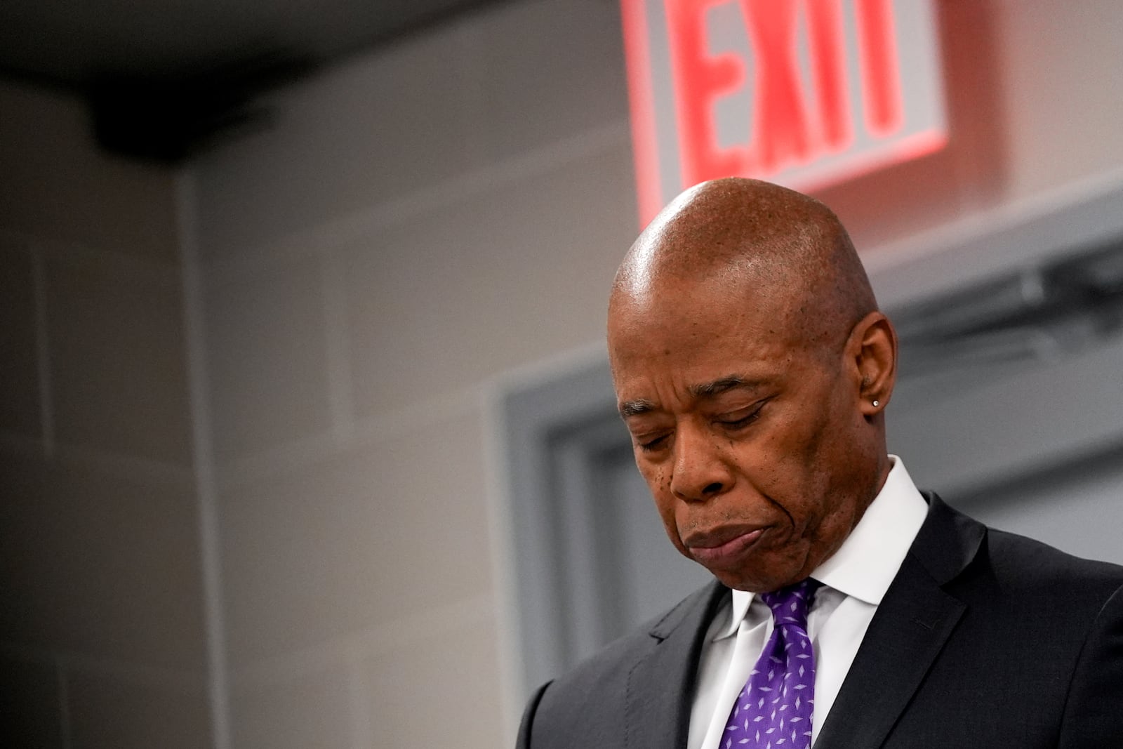 New York City Mayor Eric Adams attends an event at NYPD's 40th precinct, Thursday, Feb. 20, 2025, in the Bronx borough of New York. (AP Photo/Julia Demaree Nikhinson)