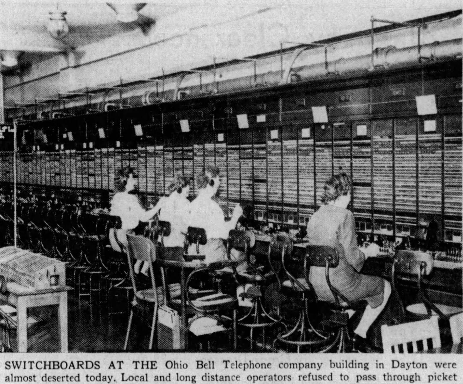 A switchboard room at Ohio Bell Telephone Building during the 1946 strike. DAYTON DAILY NEWS ARCHIVES.