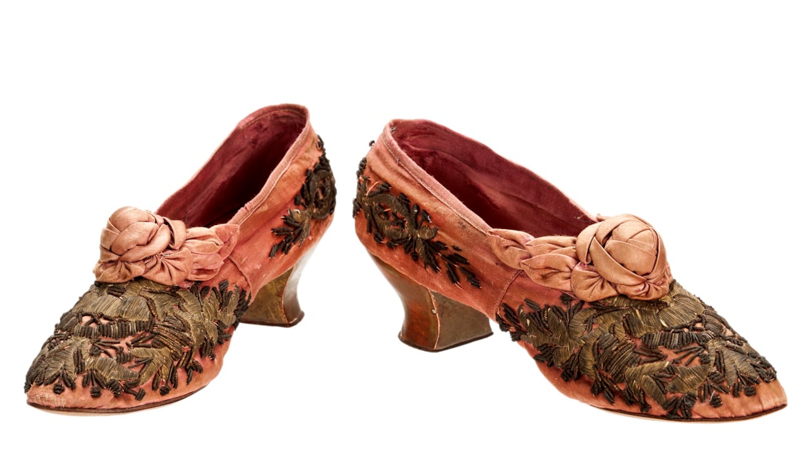 Boudoir Shoes, 1867, Paris, France, silk, embroidery, and metallic thread, Stuart Weitzman Collection, no. 101. Photo credit: Glenn Castellano, New-York Historical Society