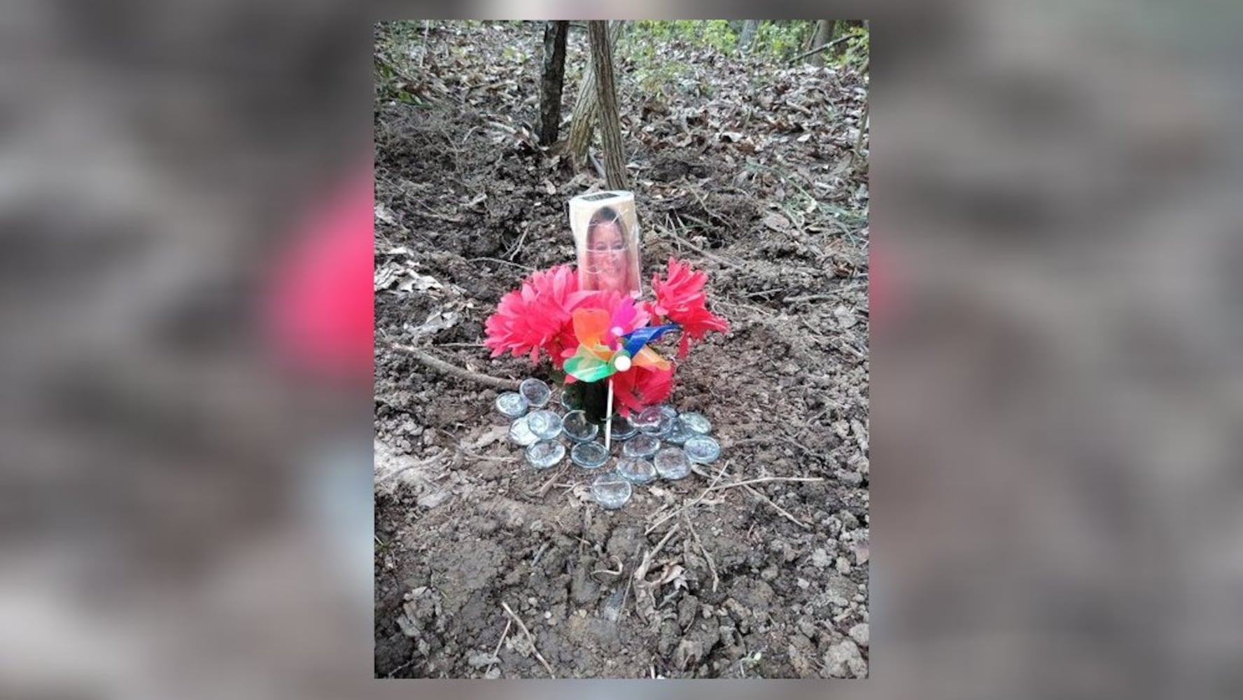 Memorials placed where bones of Cheryl Coker found