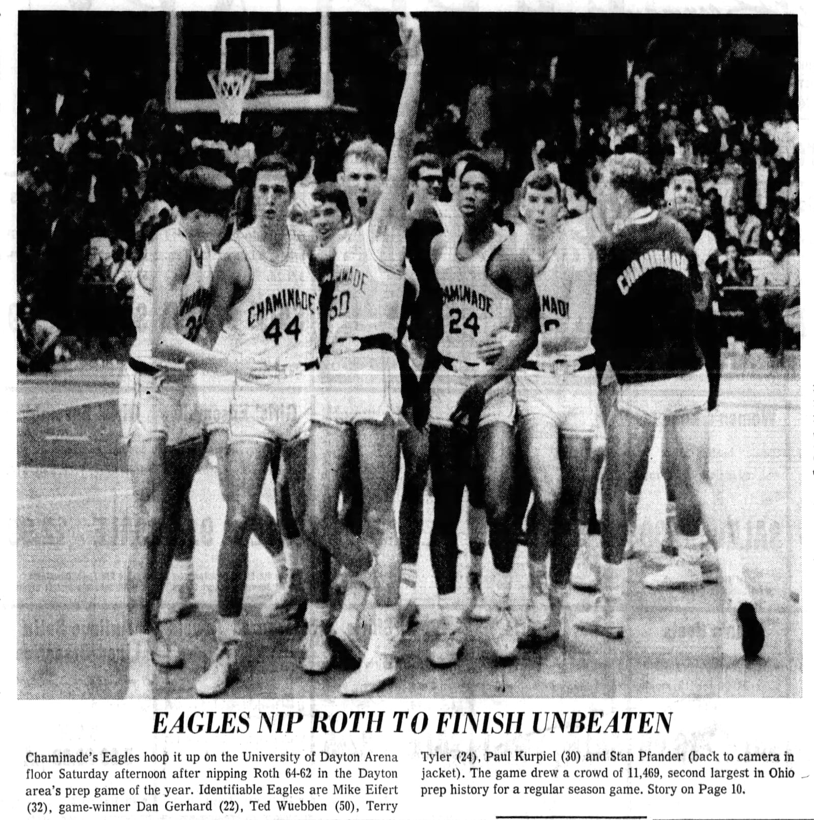 Feb. 15, 1970: Chaminade beats Roth to finish season unbeaten. DAYTON DAILY NEWS ARCHIVES