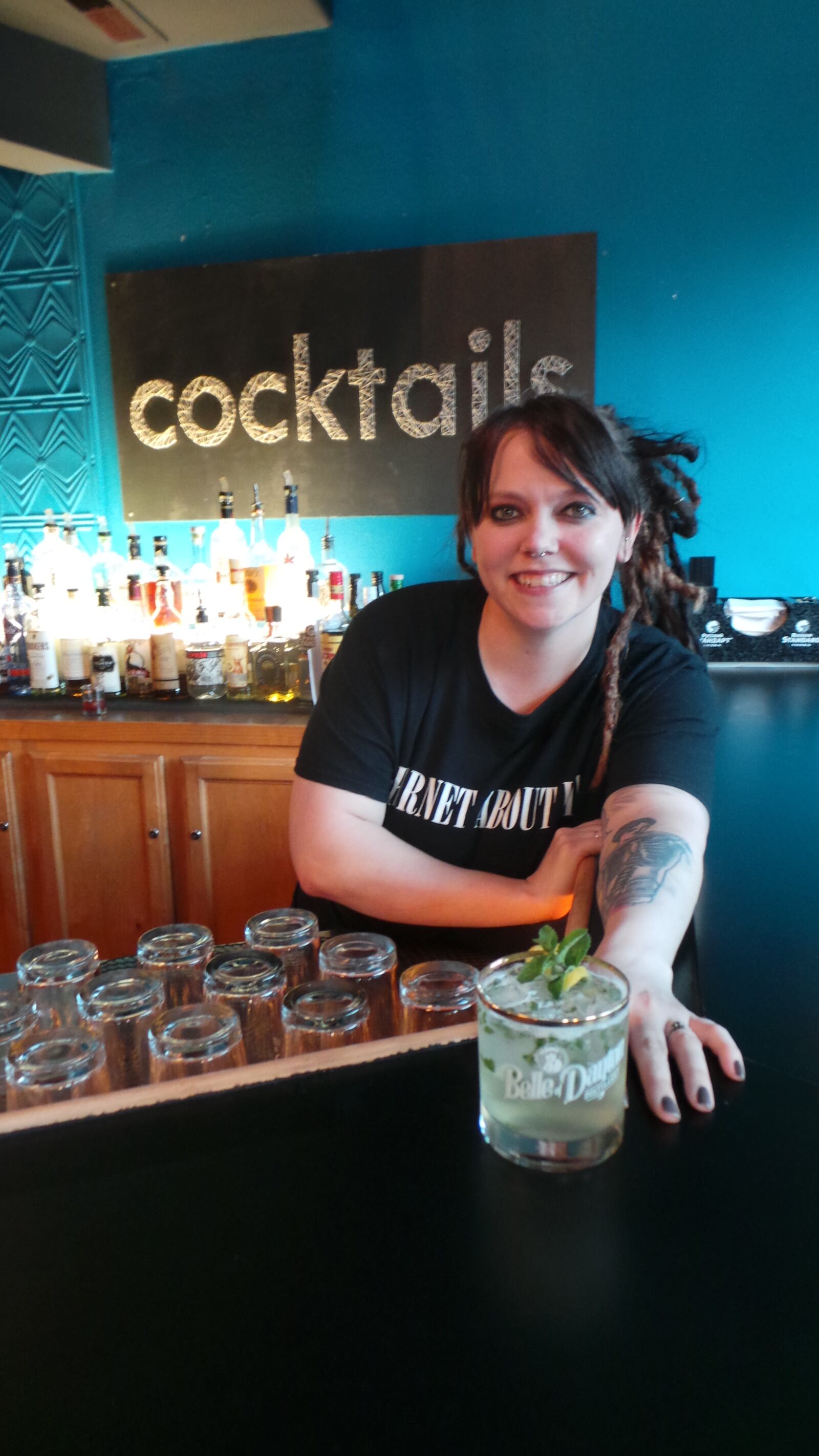 Lily's Bistro Bar Manager Amber Brady with her Mule-tide entry that won the 2015 Holidays on Ice Award for best cocktail. Contributed photo by Alexis Larsen