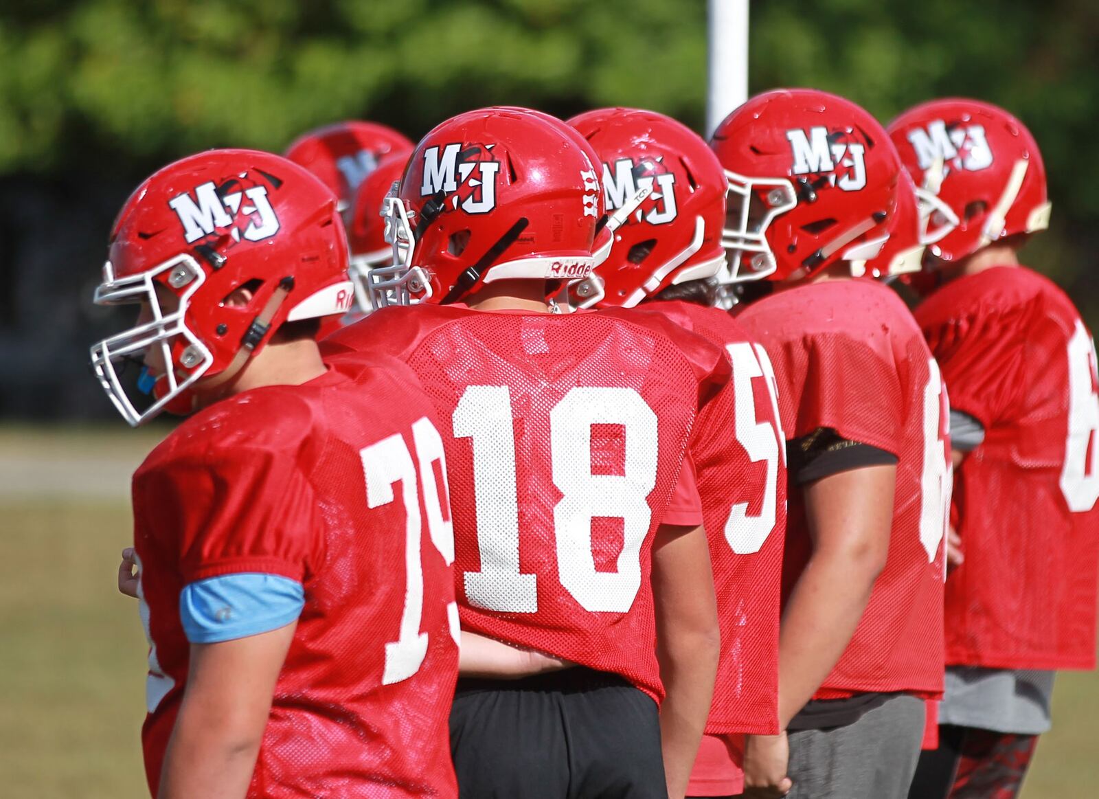 The unbeaten Milton-Union High School football team practices on Wednesday, Oct. 2, 2019. MARC PENDLETON / STAFF