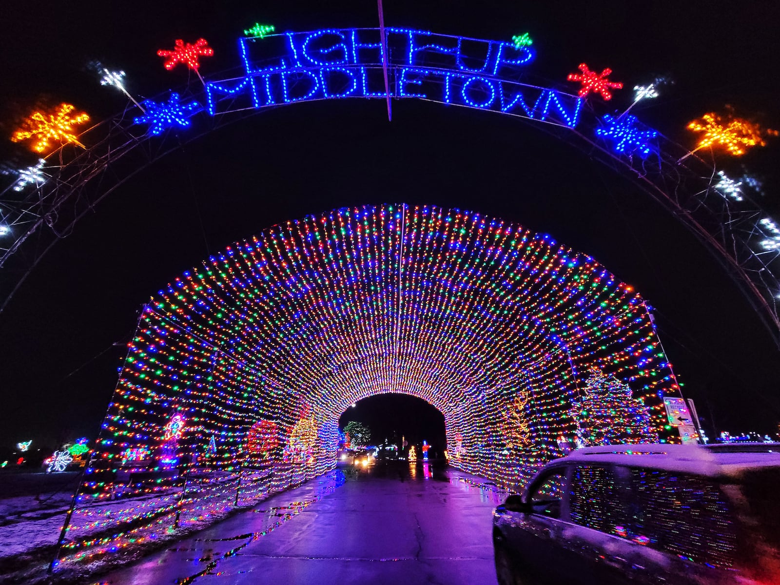 Light Up Middletown drive-thru holiday light display is open 6 p.m. to 10 p.m. nightly at Smith Park in Middletown. NICK GRAHAM / STAFF