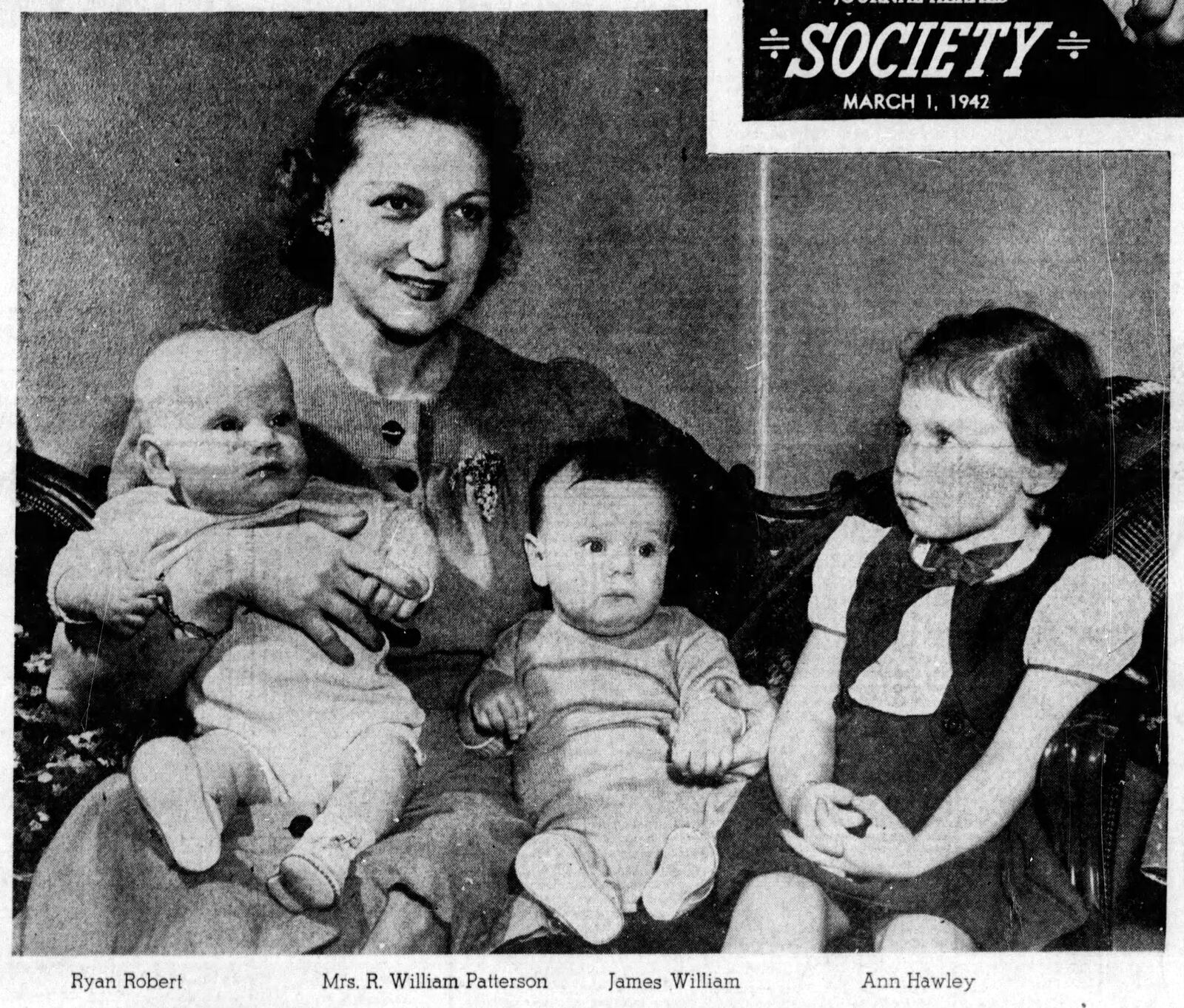 Virginia Karns Patterson with her children, Ryan, Jimmy and Ann. DAYTON DAILY NEWS ARCHIVES