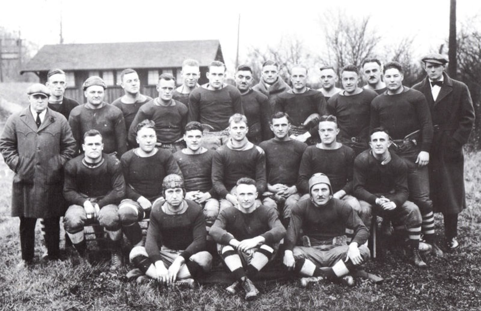 The Dayton Triangles football team (1920-1929) played in the first game for what is now known as the National Football League (NFL). The Triangles beat the Columbus Panhandles 14-0 on Oct. 3, 1920 in Dayton’s Triangle Park. The Triangles were made up of weekend players, like most of the early NFL teams. Their manager Carl Storck participated in the formation of the NFL at Ralph Hays Hupmobile dealership in Canton in 1920; in 1921 he was named league secretary-treasurer; and in 1939 he became president of the NFL. In 1929 the Triangles franchise was sold and moved to Brooklyn, New York. The team is honored in the Dayton Region’s Walk of Fame. Visit the Walk in person on West Third Street in Dayton between Broadway and Shannon. CONTRIBUTED