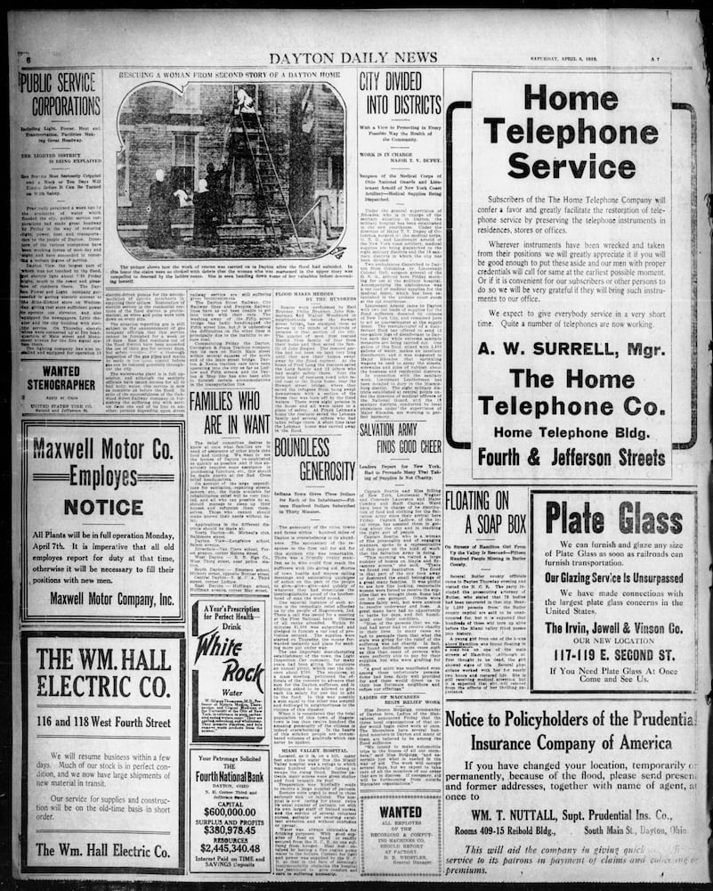 Dayton history pages 1913 Flood