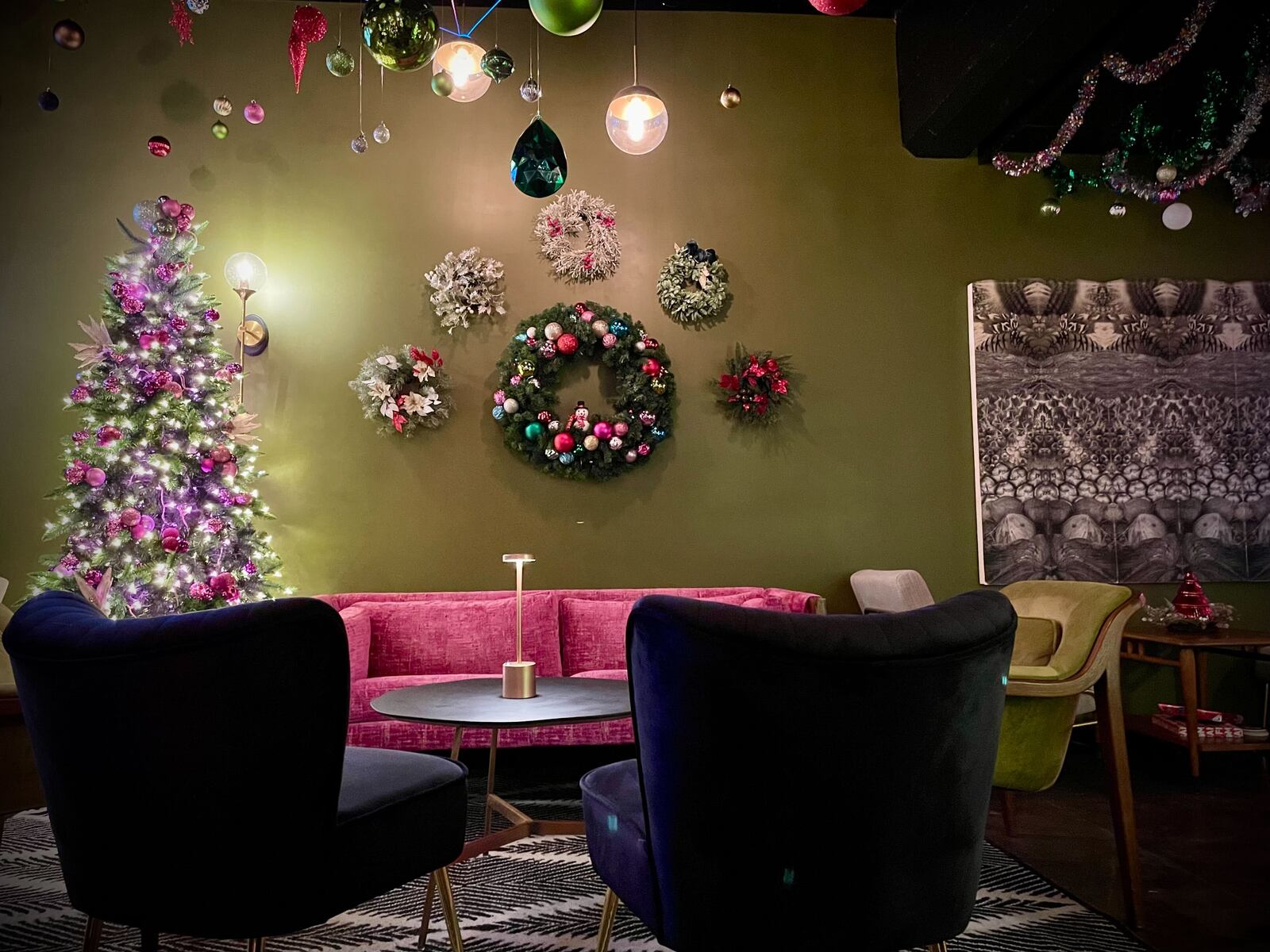 The cocktail lounge in the basement of Cherry Street Bottle Shop in Troy will be transformed into a Christmas pop-up bar this holiday season. “Cheer on Cherry Street” will be open Thursdays, Fridays and Saturdays from Nov. 29 through Dec. 28. NATALIE JONES/STAFF