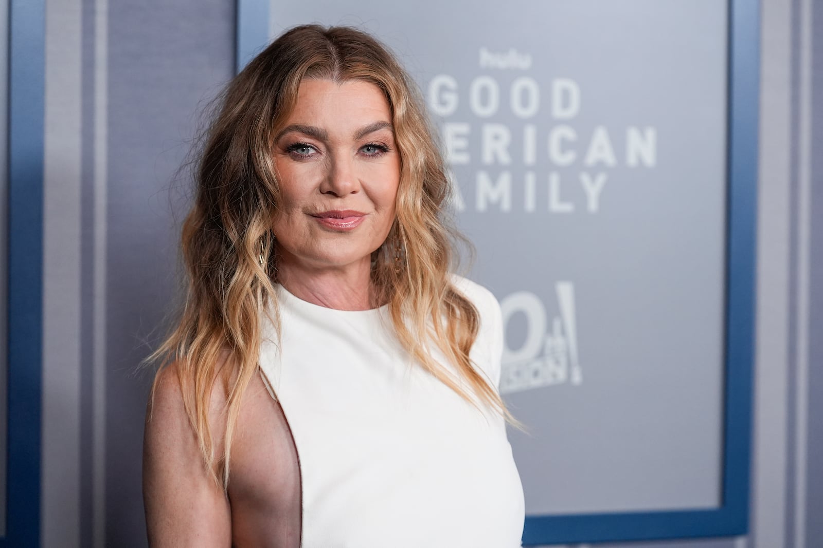 Ellen Pompeo arrives at an FYC screening of "Good American Family" on Thursday, March 13, 2025, at DGA Theater Complex in Los Angeles. (AP Photo/Chris Pizzello)