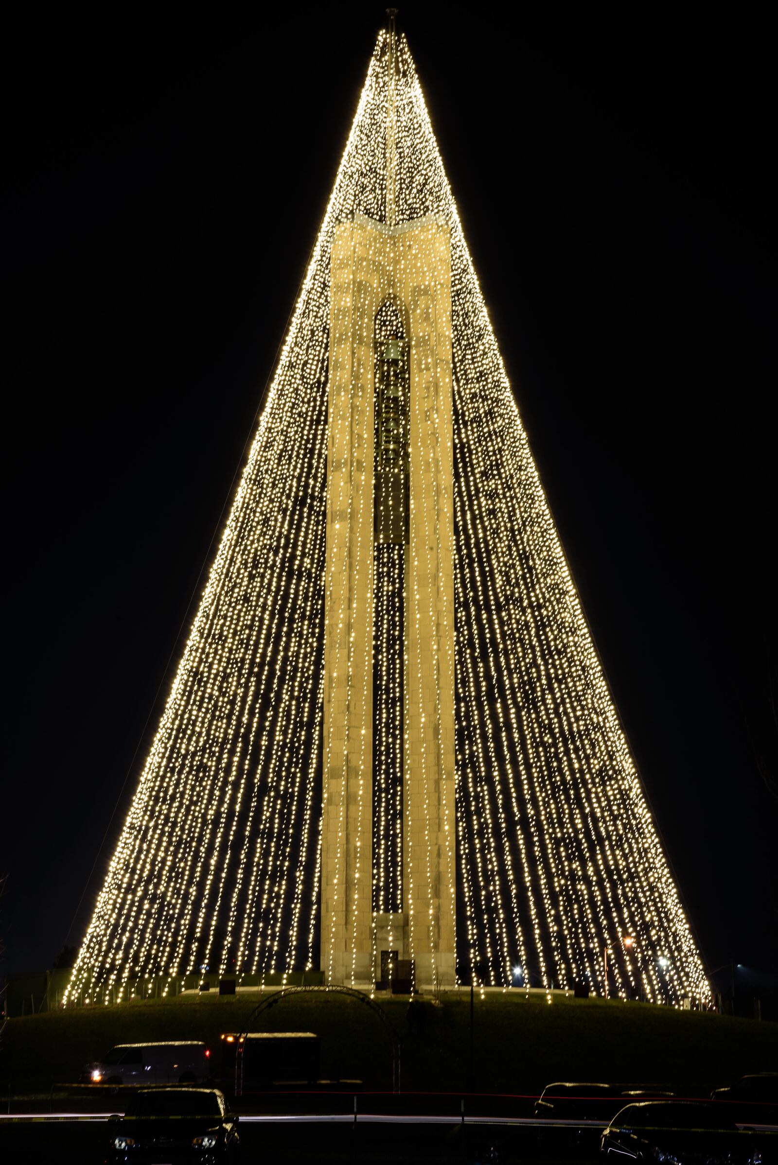 Deeds Carillon is now transformed into the Carillon Tree of Light during the holiday season. The breathtaking Tree of Light — an unmistakable symbol of Christmas in the Miami Valley — signals the return of Carillon Historical Park’s month-long holiday celebration: A Carillon Christmas. TOM GILLIAM / CONTRIBUTING PHOTOGRAPHER