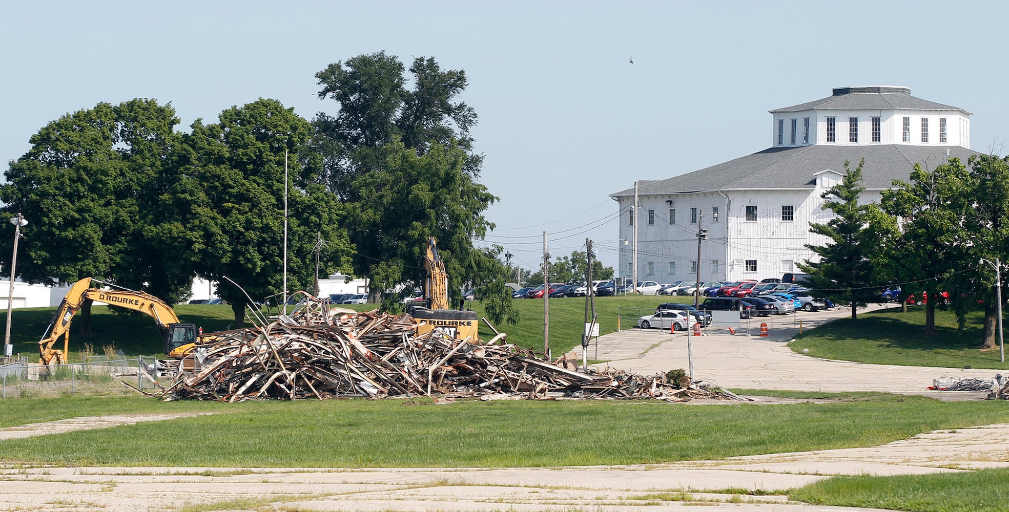 PHOTOS: Buildings demolished at old Montgomery County Fairgrounds