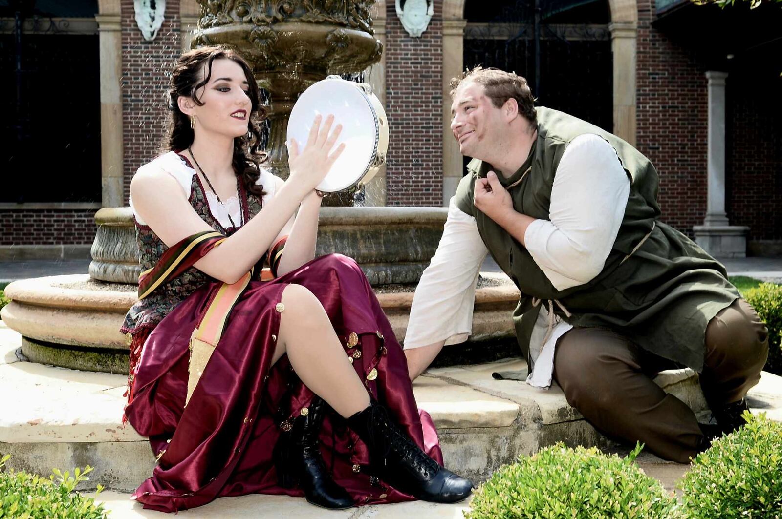 Grace Goodwin (Esmeralda) and Jacob Nichols (Quasimodo) in INNOVAtheatre's production of "The Hunchback of Notre Dame." PHOTO BY ECCENTRIC EXPOSURE PHOTOGRAPHY