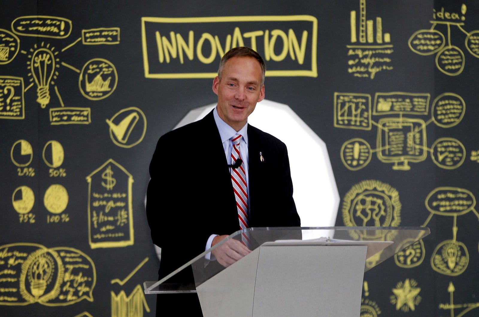 Jeff Hoagland, President and CEO of the Dayton Development Coalition, speaks at a past annual meeting of the DDC at the Benjamin and Marian Schuster Performing Arts Center. STAFF FILE PHOTO