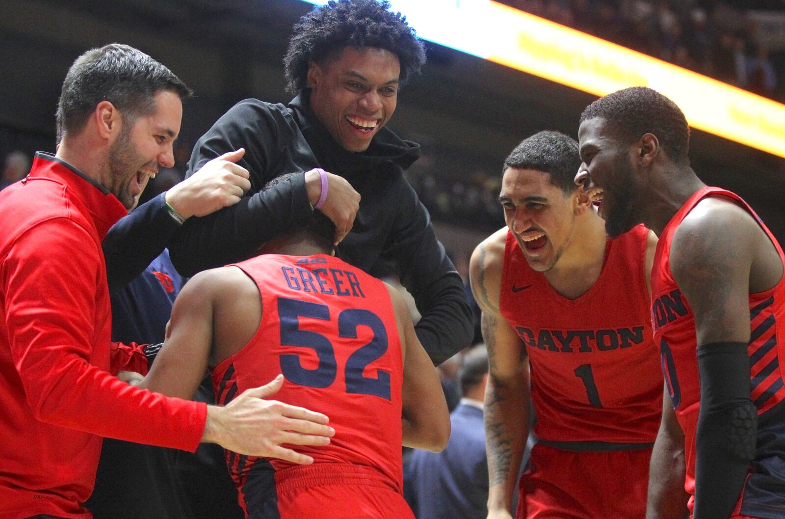 Dayton against Rhode Island on Saturday, Feb. 9, 2019, at the Ryan Center in Kingston, R.I.