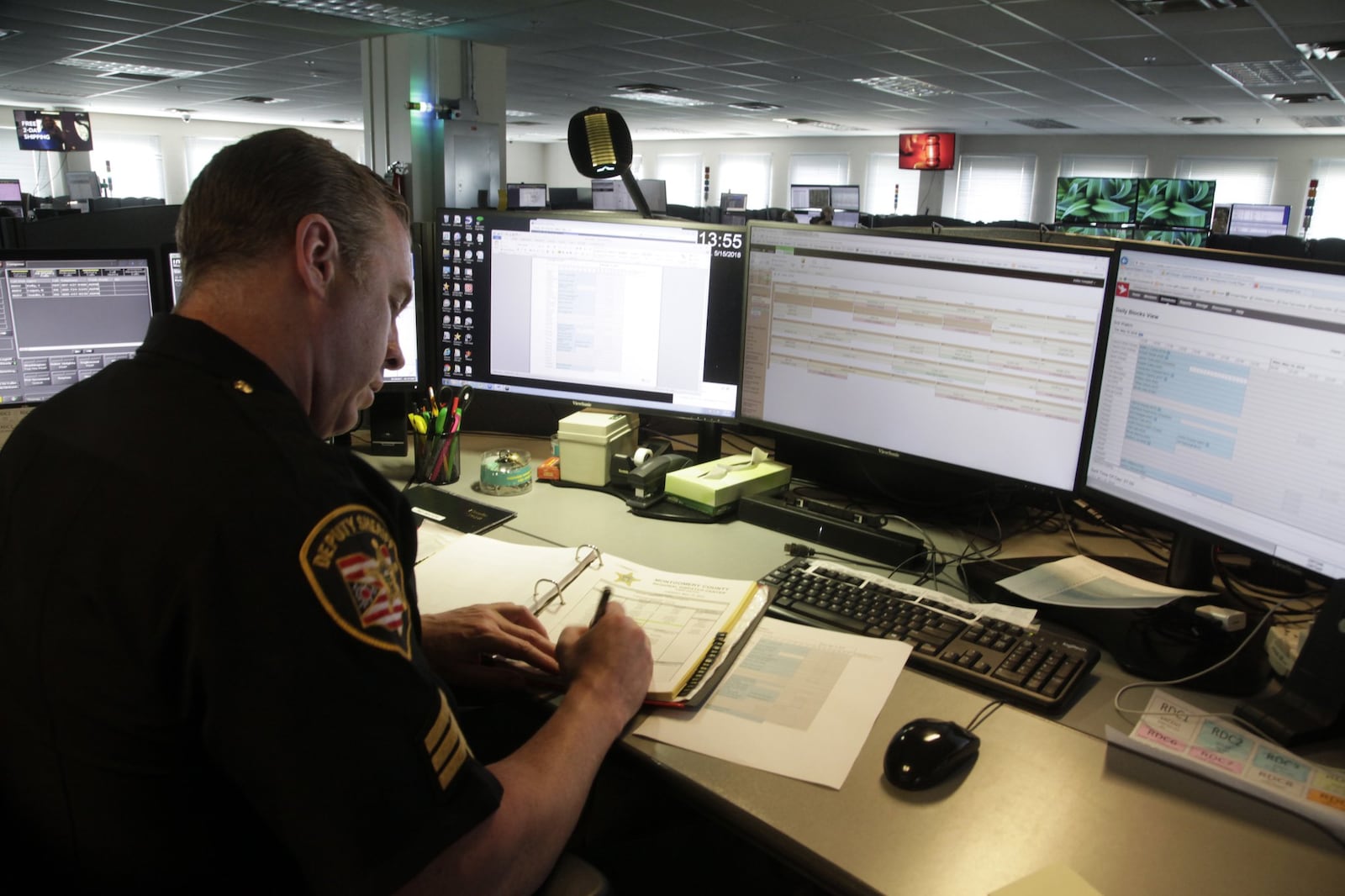 Montgomery County Regional Dispatch Center. BYRON STIRSMAN/STAFF