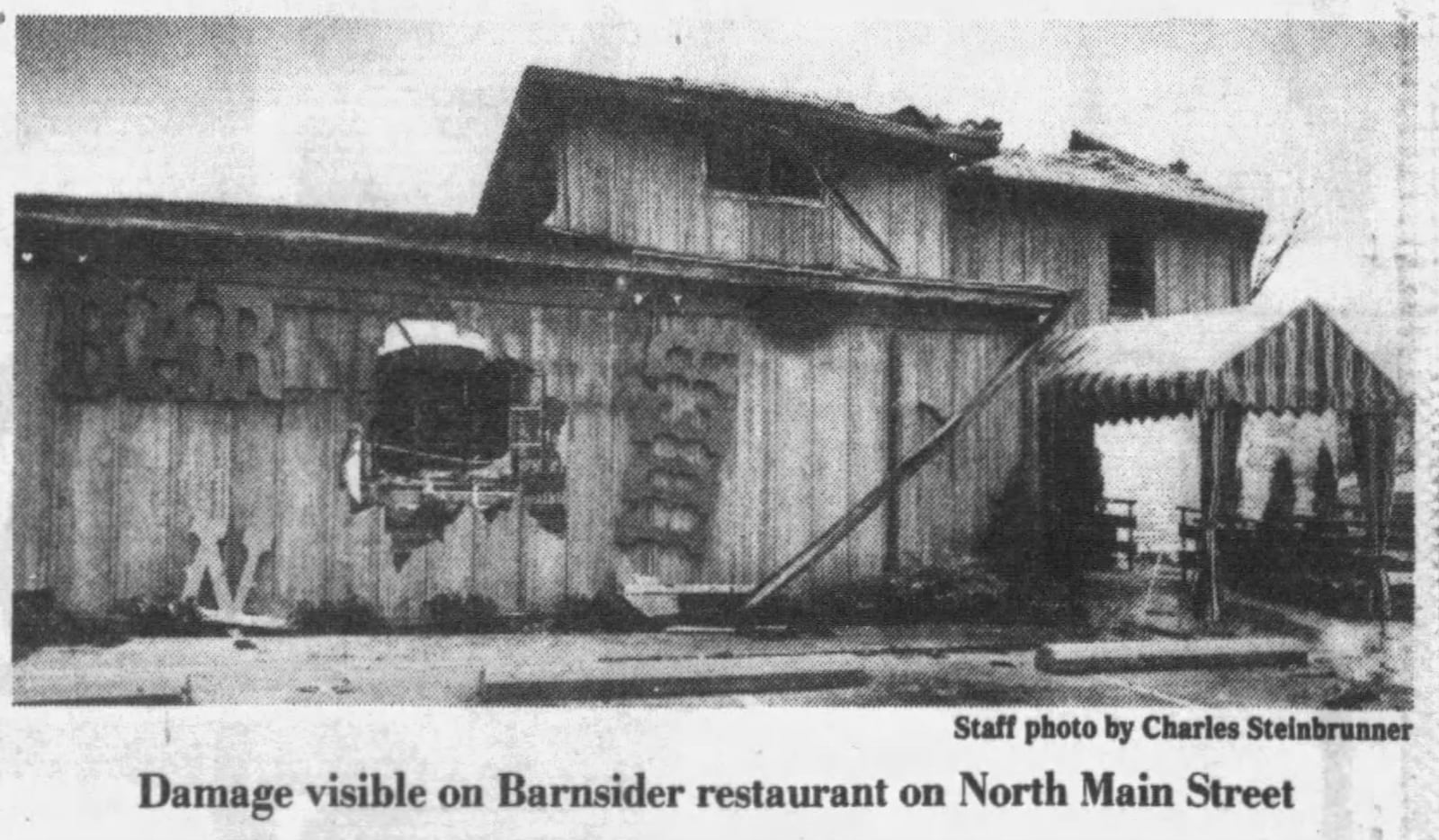 A fire destroyed the Barnsider in November of 1983. Employees tried unsuccessfully to put the fire out with four fire extinguishers. Only the exterior walls were saved. DAYTON DAILY NEWS ARCHIVES