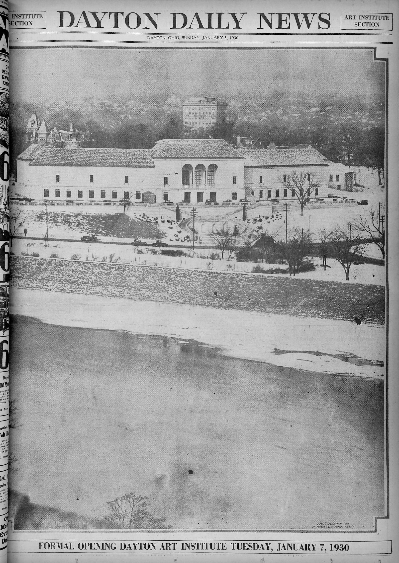 January 5, 1930:  The front page of the Dayton Daily News covering the dedication of the Dayton Art Institute.