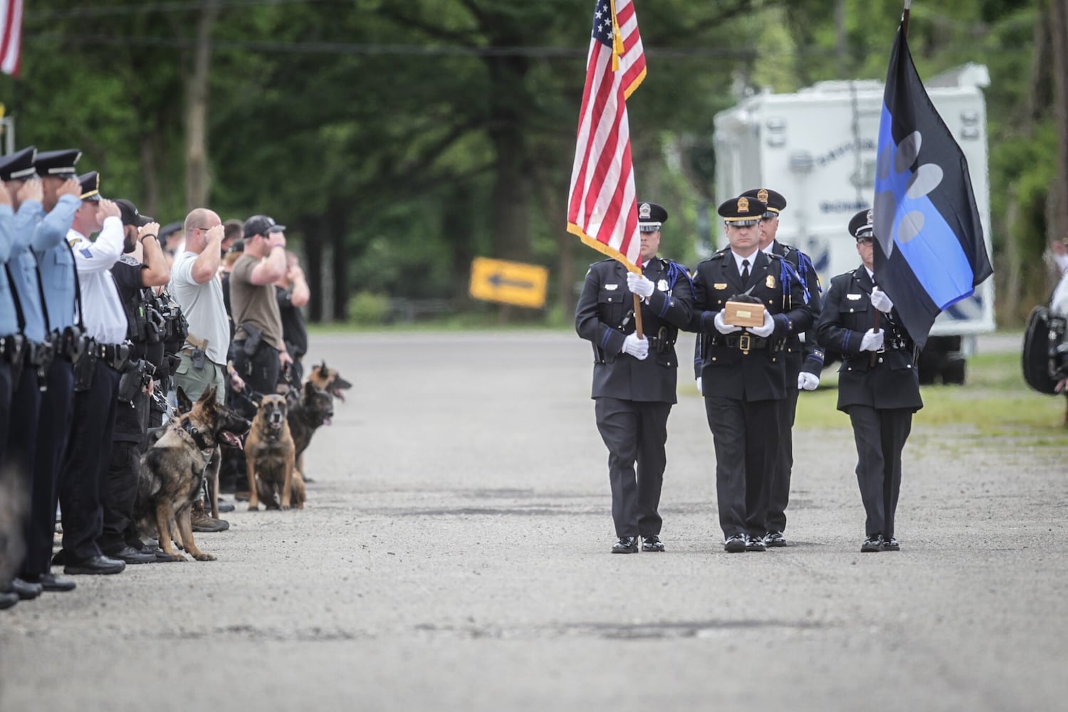 PHOTOS: Dayton police pay respects to K9 Phantom