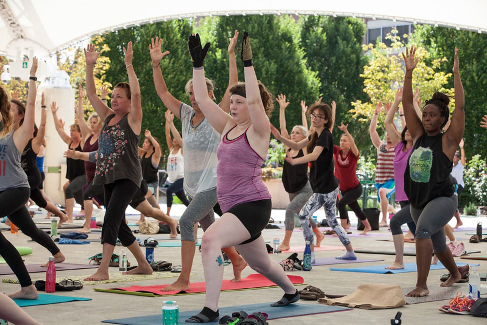 Yoga is one of the many free classes in the Five Rivers MetroParks Fitness in the Park series - CONTRIBUTED