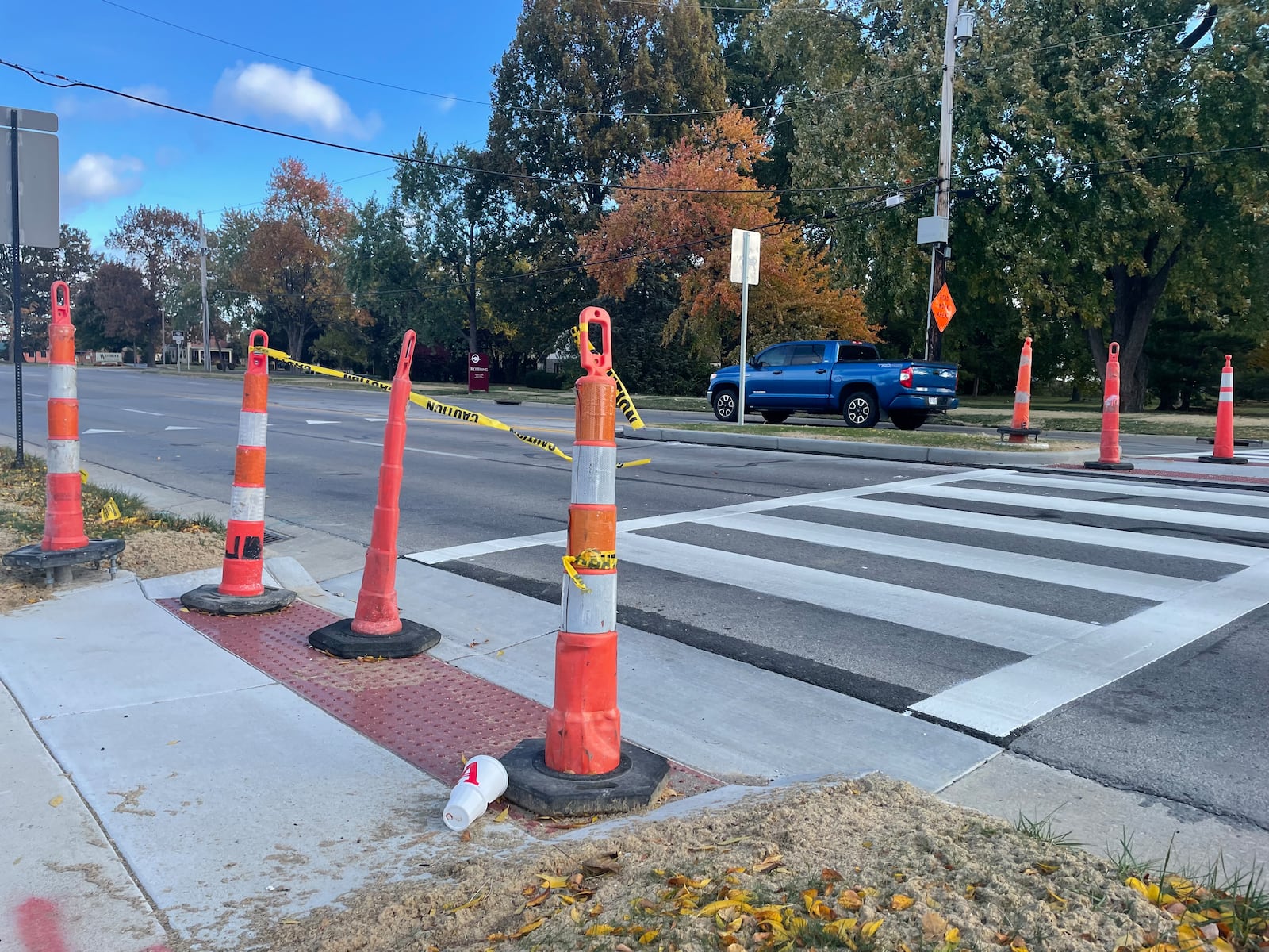 The completion of a crossing across Bigger Road near the Centerville/Kettering border is one of the few items yet to be completed for a bike path connector linking both cities. NICK BLIZZARD/STAFF