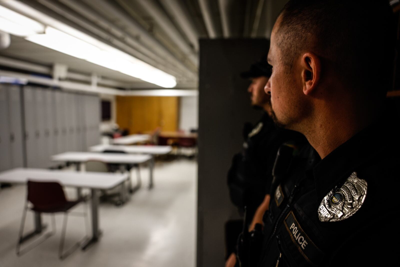 Greene County Police interview suspects in the basement of the Greene County Jail. JIM NOELKER/STAFF