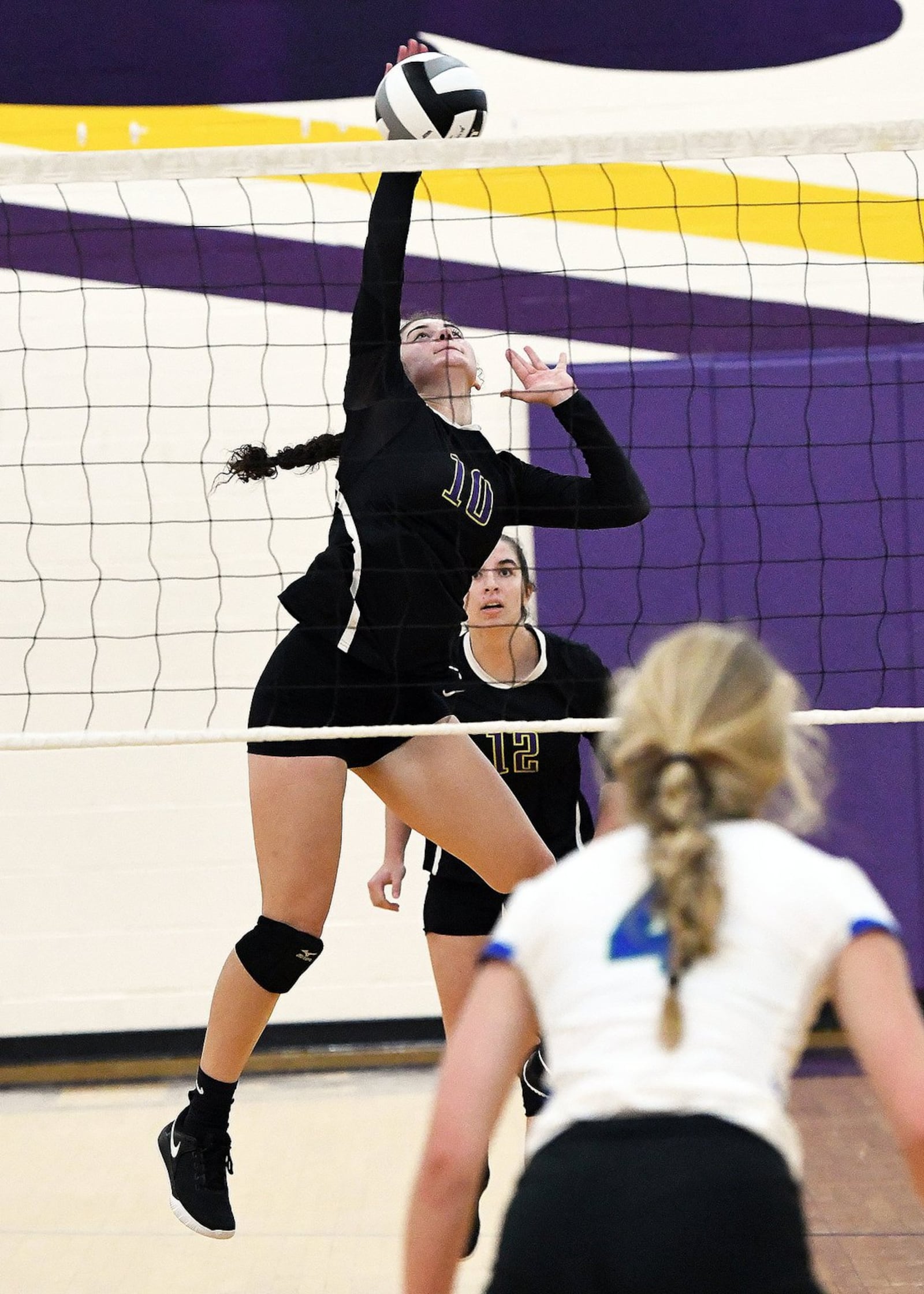 Bellbrook senior Emily Weslow. Eaton snapped Bellbrook’s 35-game SWBL home winning streak on Thursday, Aug. 29, 2019. NICK FALZERANO / CONTRIBUTED