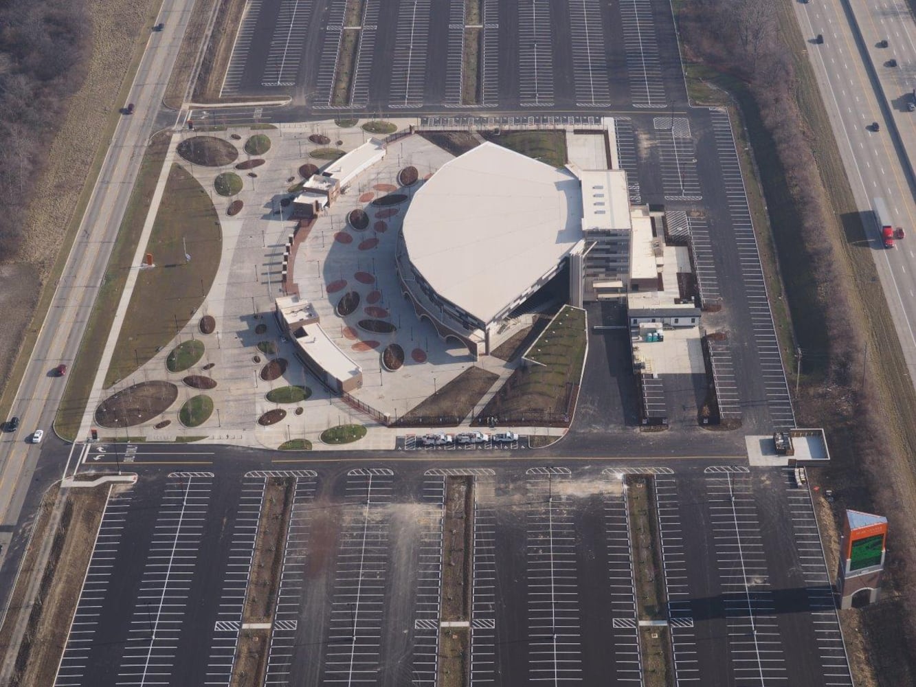 Huber Heights Music Center construction aerial view