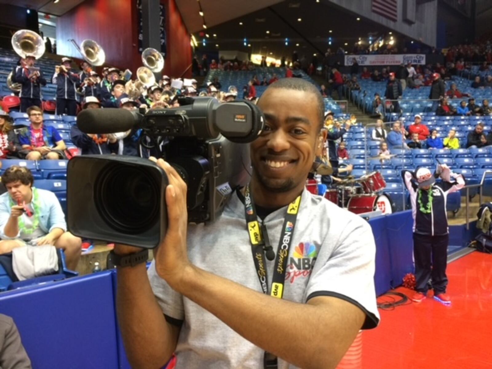 Justin Jemison has freelanced for several networks, including NBC for college basketball at UD Arena. SUBMITTED PHOTO