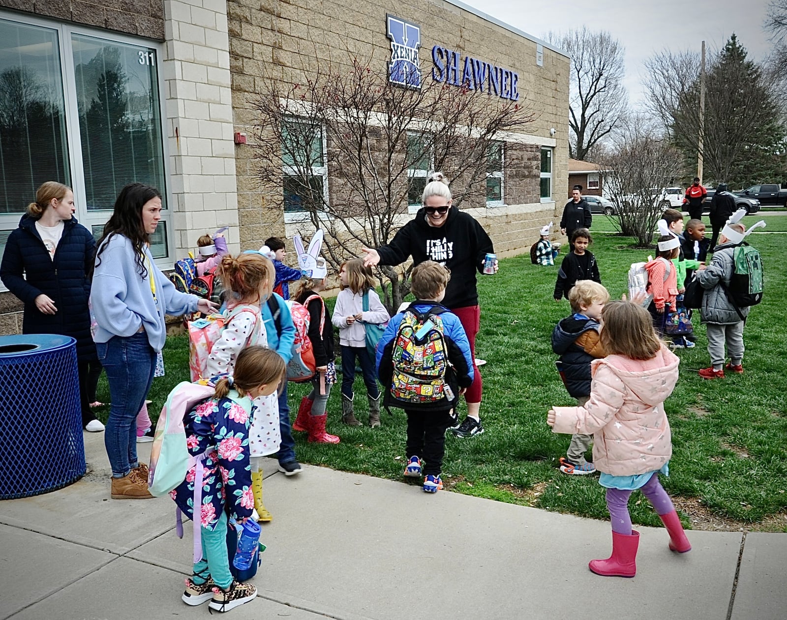 Students leave Shawnee Elementary school in Xenia on Thursday April 6, 2023 for a four-day Easter weekend. MARSHALL GORBY \STAFF