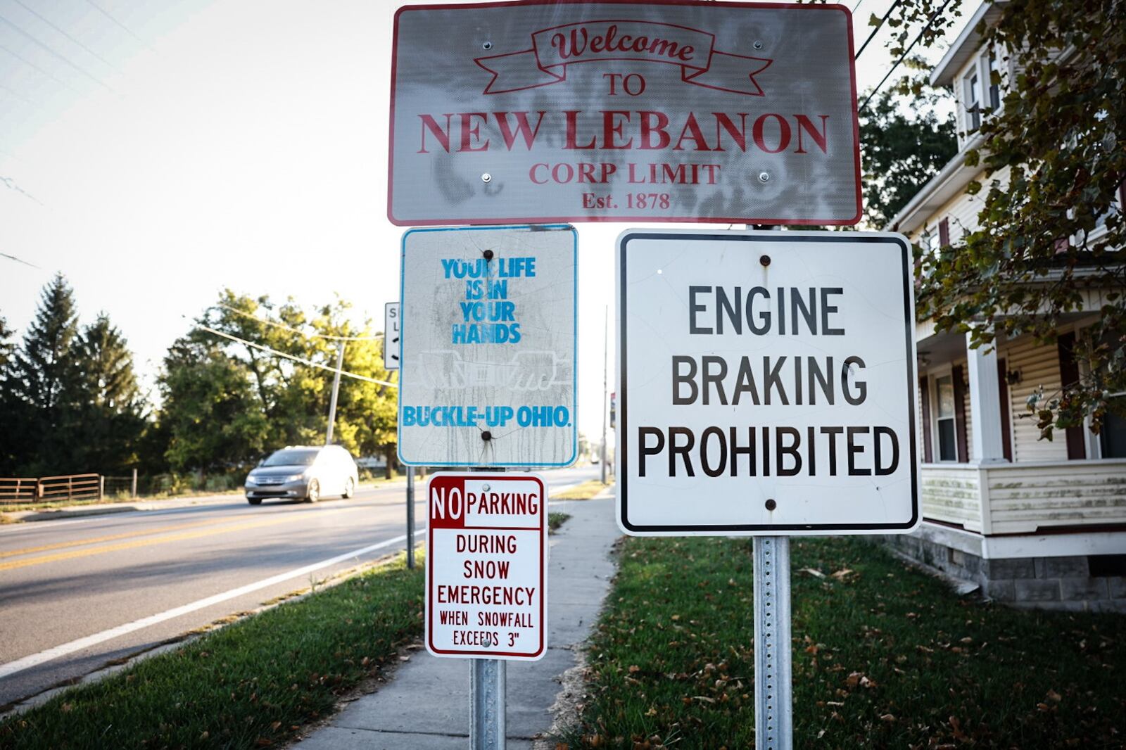 New Lebanon village, in western Montgomery County, is split by U.S. 35 and has a population of over 3,000. JIM NOELKER/STAFF