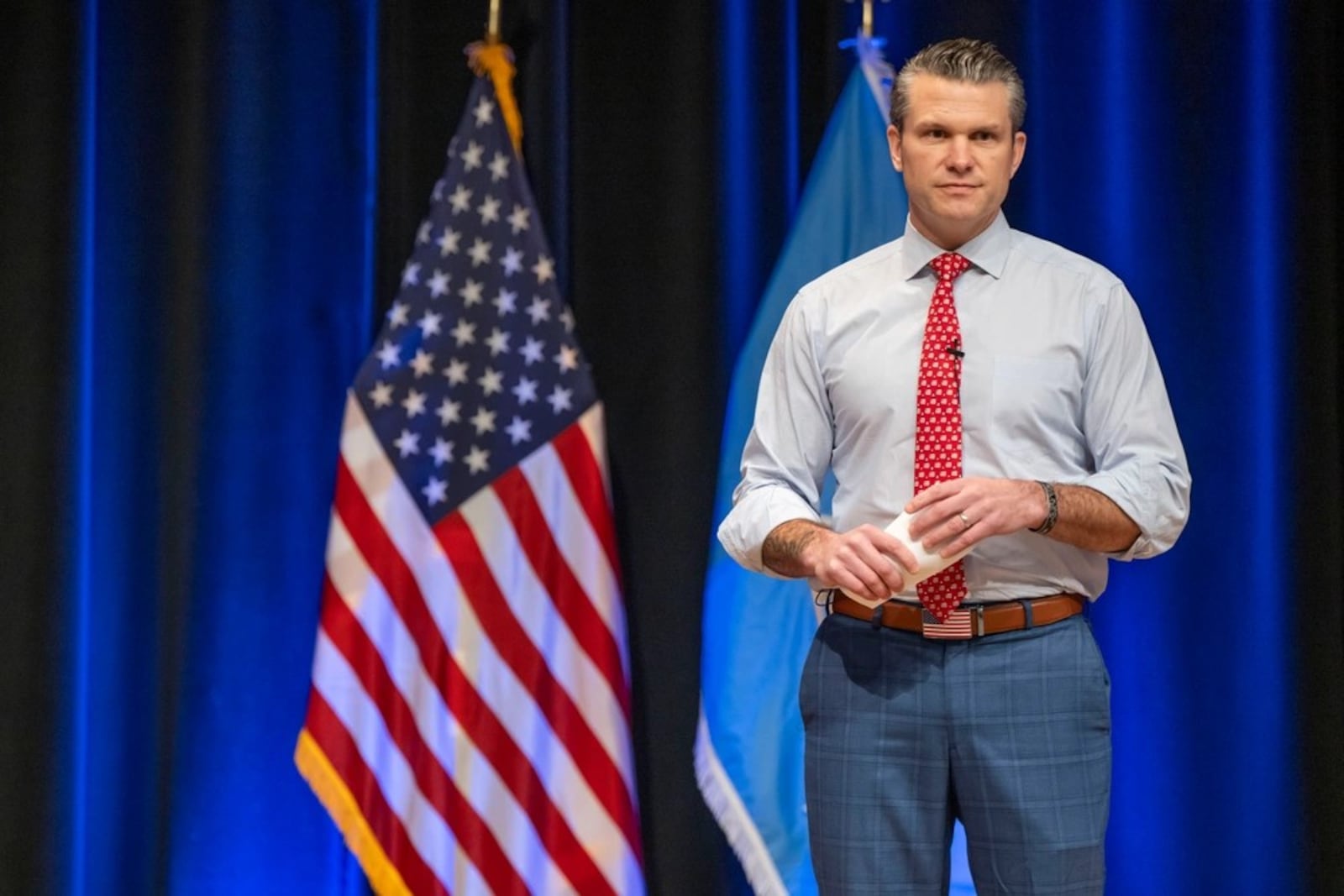 Secretary of Defense Pete Hegseth holds a town hall meeting for Department of Defense personnel at the Pentagon, Washington, D.C., Feb. 7, 2025. (DoD photo by U.S. Air Force Senior Airman Madelyn Keech)