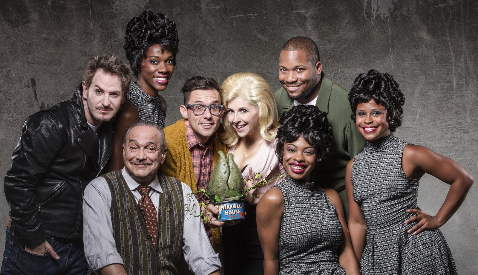 The cast of “Little Shop of Horrors” at Cincinnati’s Playhouse in the Park. Wright State grad Ebony Blake is pictured second from the left. SUBMITTED PHOTO BY PATRICK WEISHAMPEL