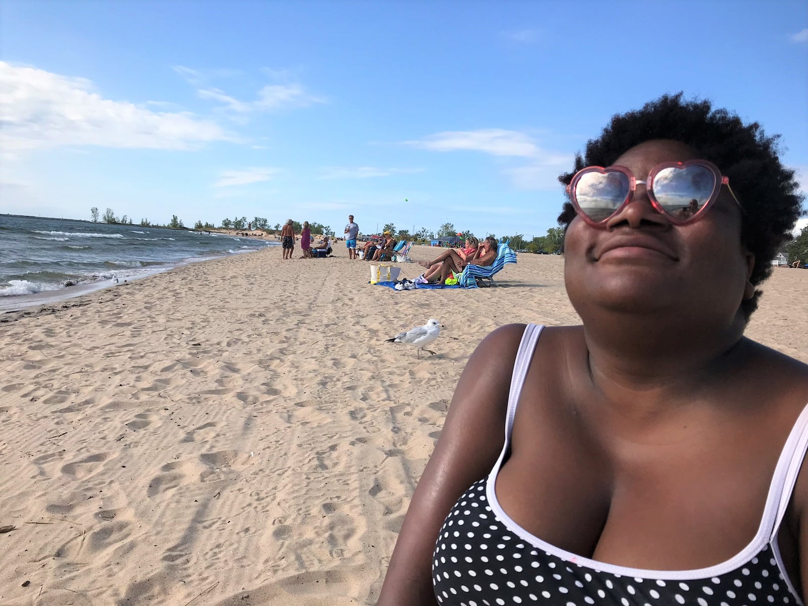 This feisty seagull helped columnist Amelia Robinson relax on the shore of Lake Michigan.