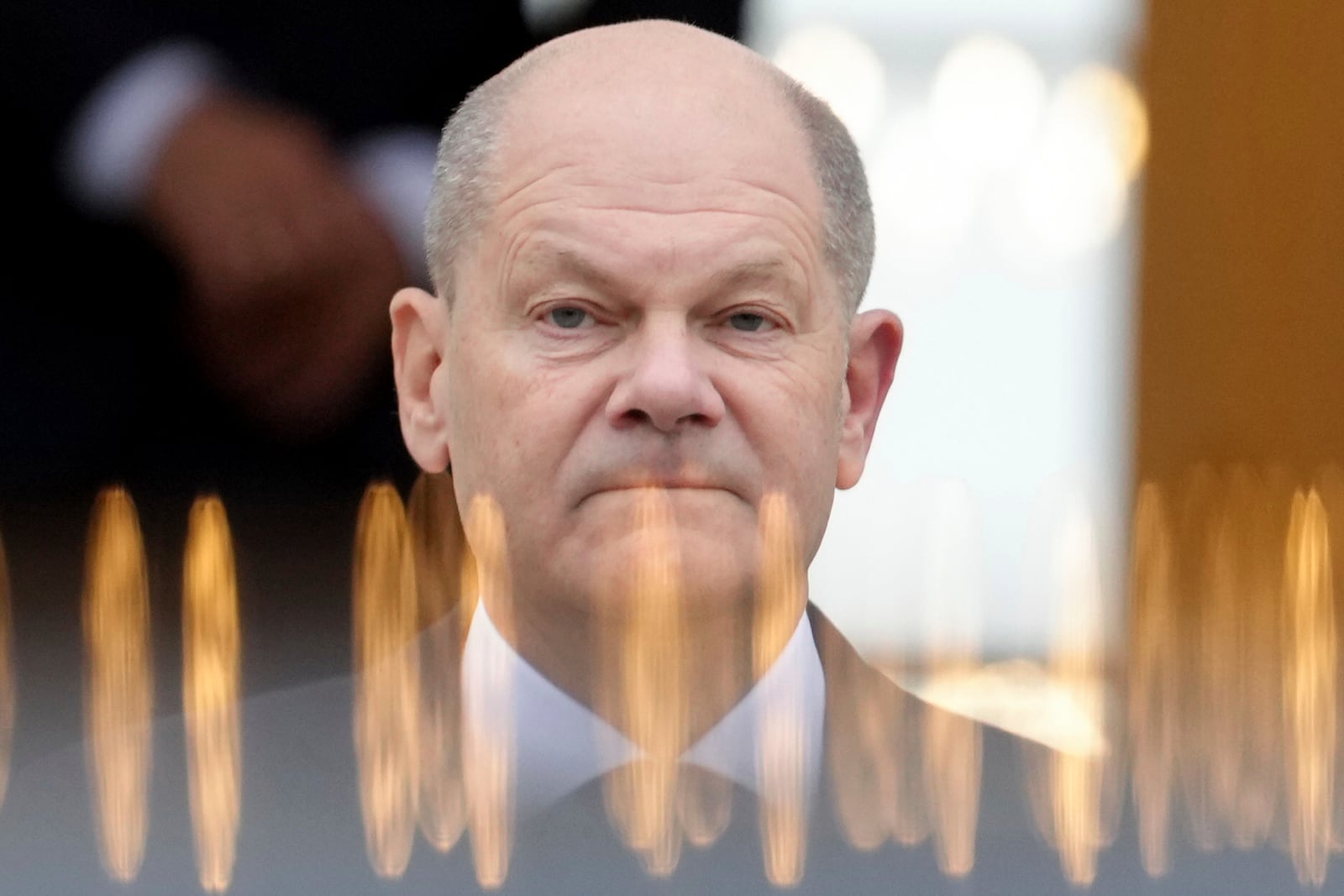 German Chancellor Olaf Scholz leaves Bellevue Palace in Berlin Thursday, Nov. 7, 2024. (Kay Nietfeld/dpa via AP)