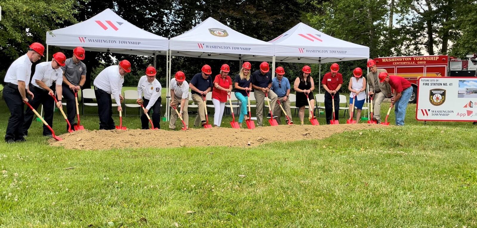 Construction on Washington Twp. Fire Department's new Fire Station 41 at 716 E. Franklin St. officially launched with a groundbreaking ceremony Tuesday, July 5, 2022. The new station will replace the existing fire station on Maple Avenue, which was built in 1969 and is the oldest of the township's five stations. CONTRIBUTED