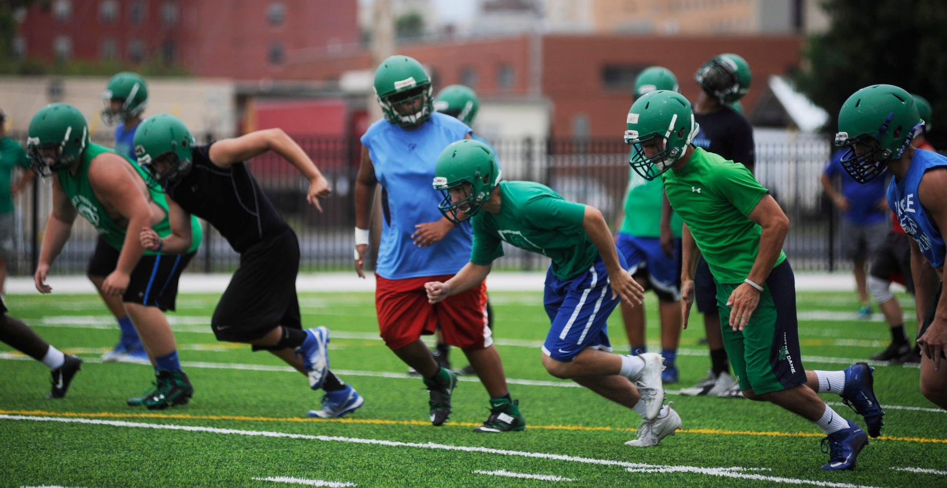 CJ football practice