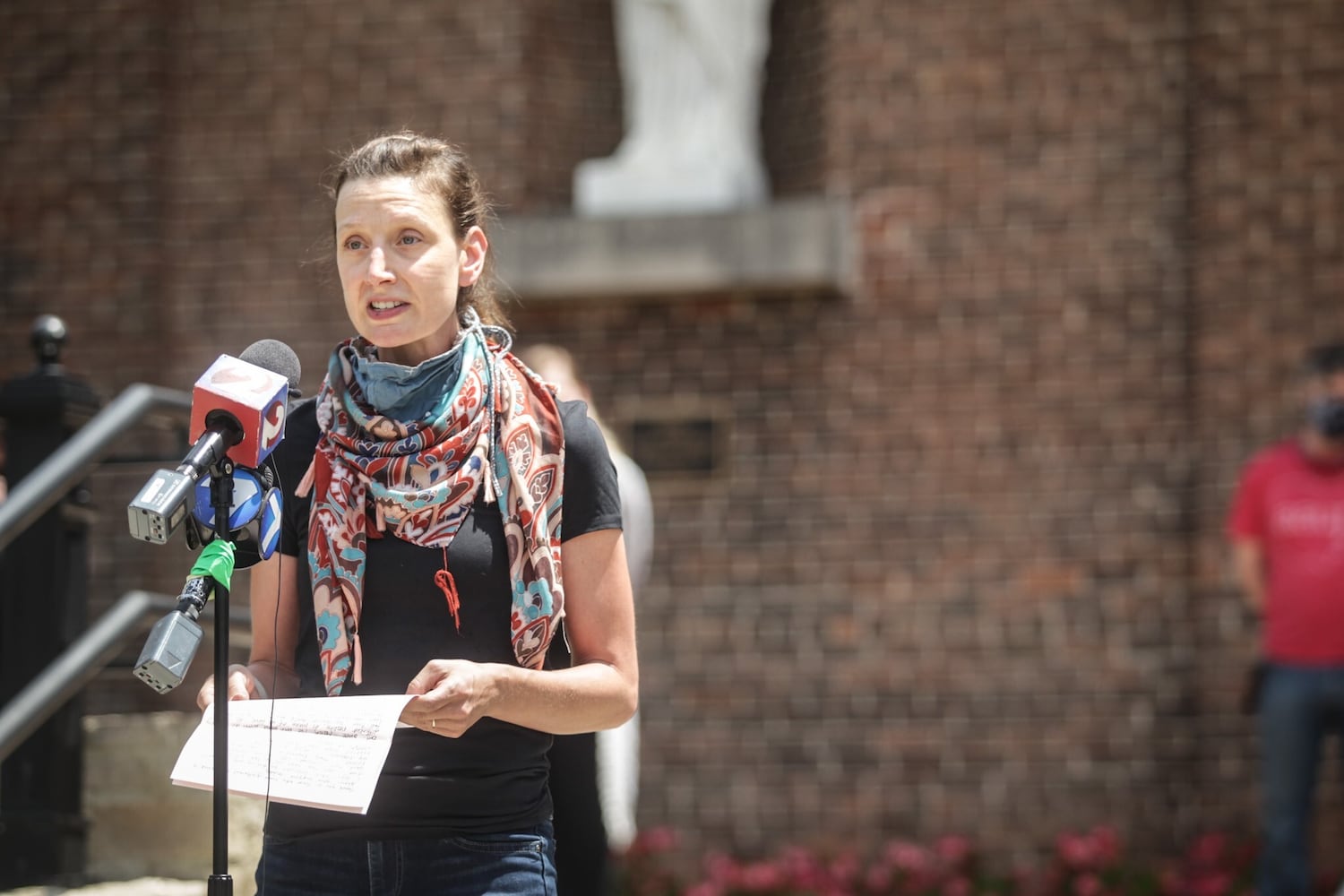 PHOTOS: Professors at the University of Dayton hold demonstration about school opening