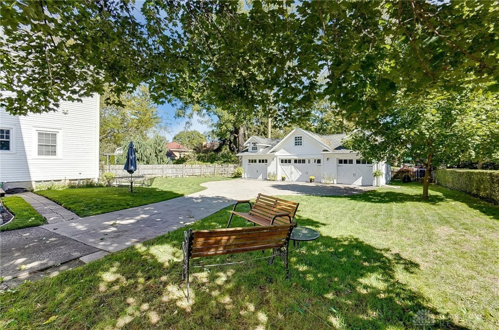 The four car detached garage has been remodeled and sits near the rear of the property. it has its own separate electrical panel.