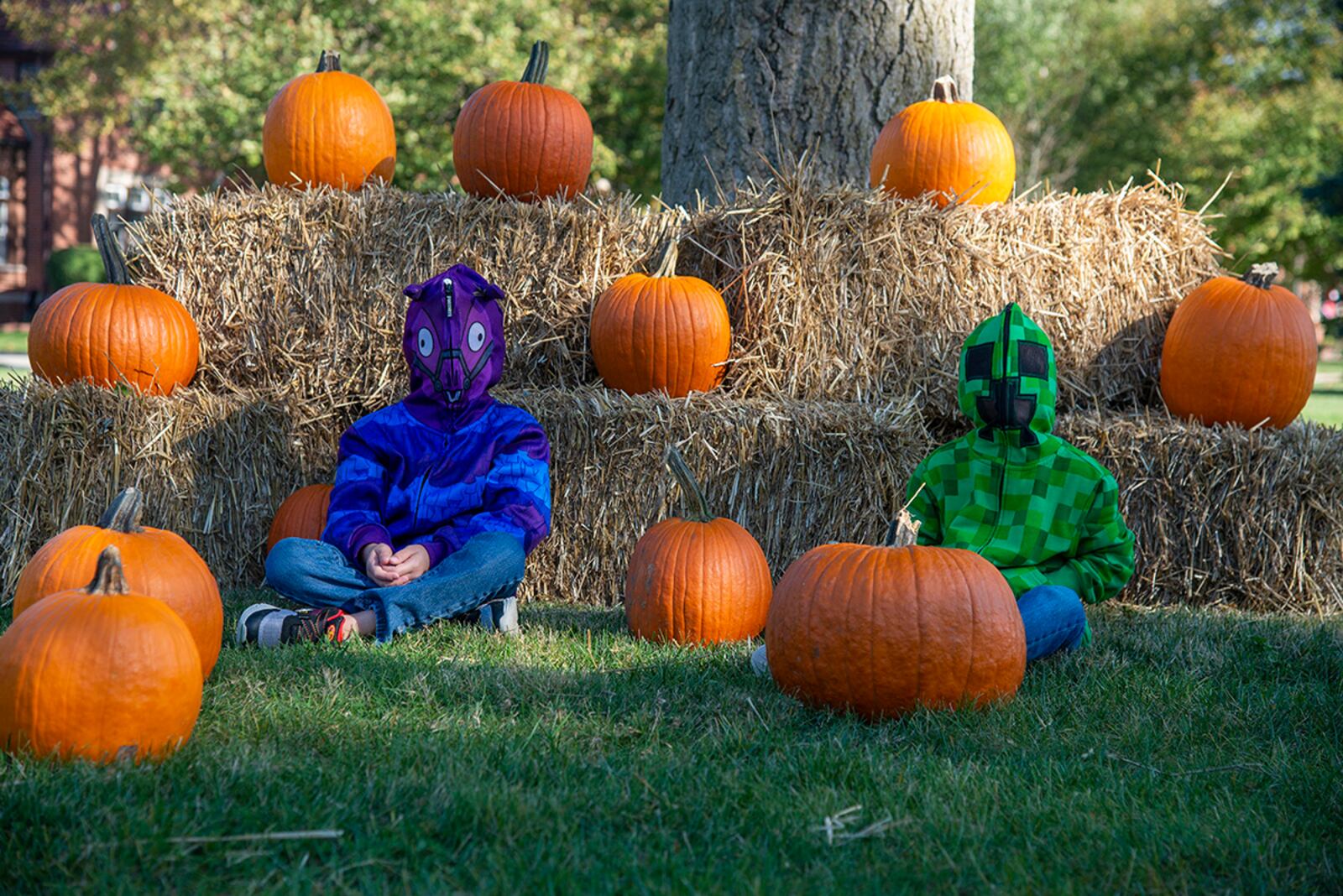 Alex (left) and Adrian Zehr-Rivera take part in the Great Pumpkin Off and “Trunk or Treat” event Oct. 21 at Wright-Patterson Air Force Base. U.S. AIR FORCE PHOTO/SENIOR AIRMAN JACK GARDNER