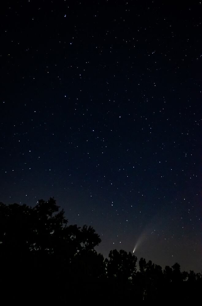 NEOWISE comet visible in the night sky