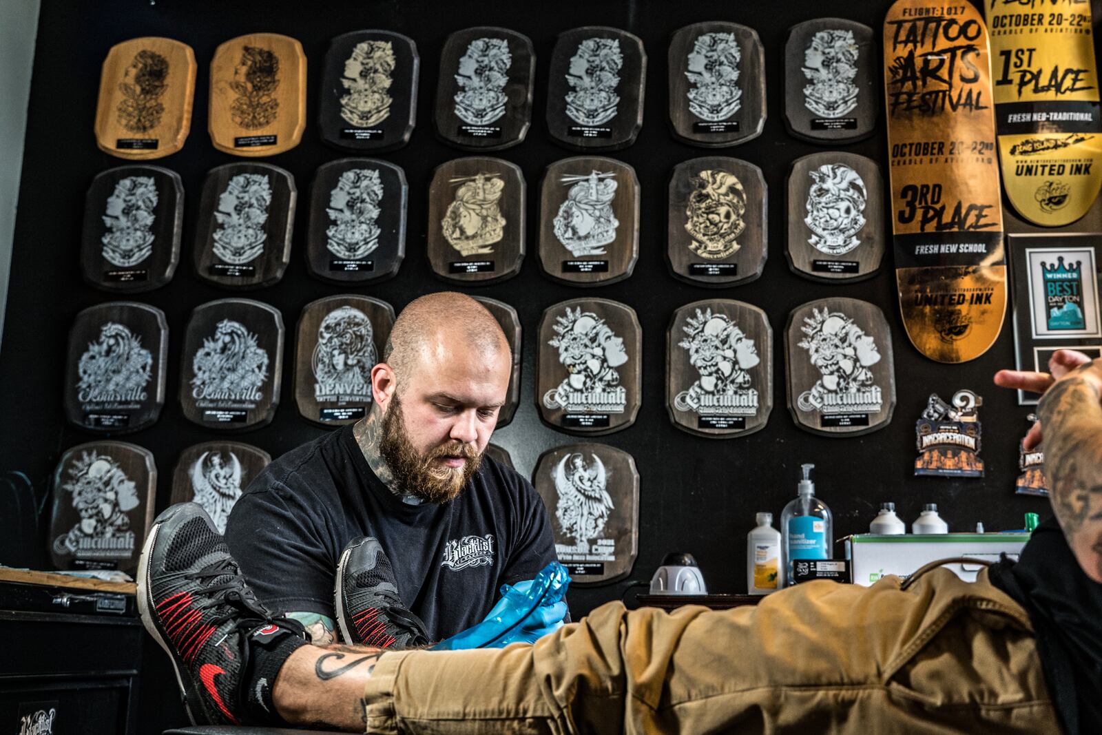 Tattoo artist Caleb Neff has won numerous awards for his work. PHOTO BY DYLAN BOOTH