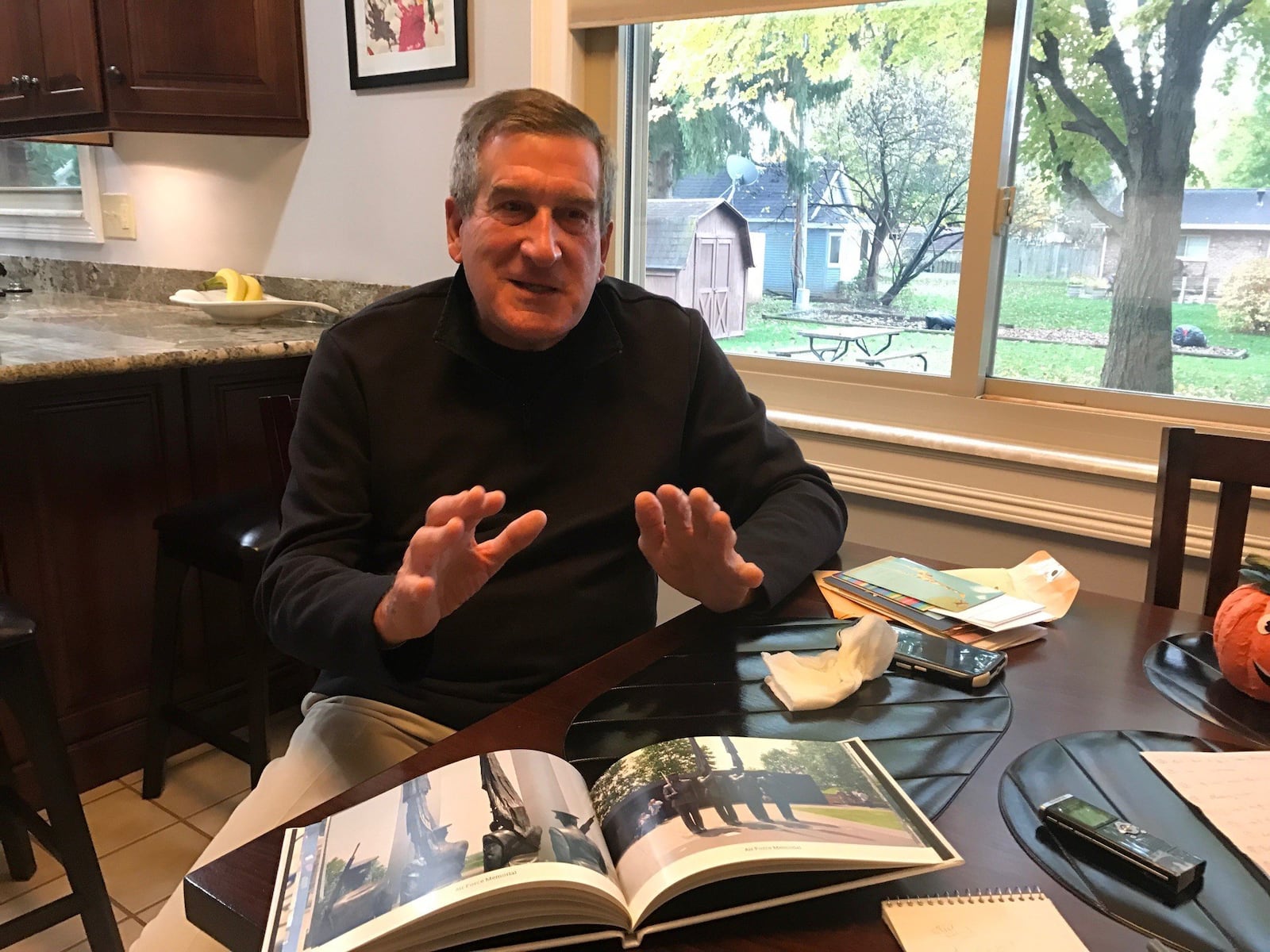 Jim Brown longtime Wright State and Northmont High basketball coach and now radio color commentator for WSU basketball games — in kitchen of Beavercreek home. DDN FILE