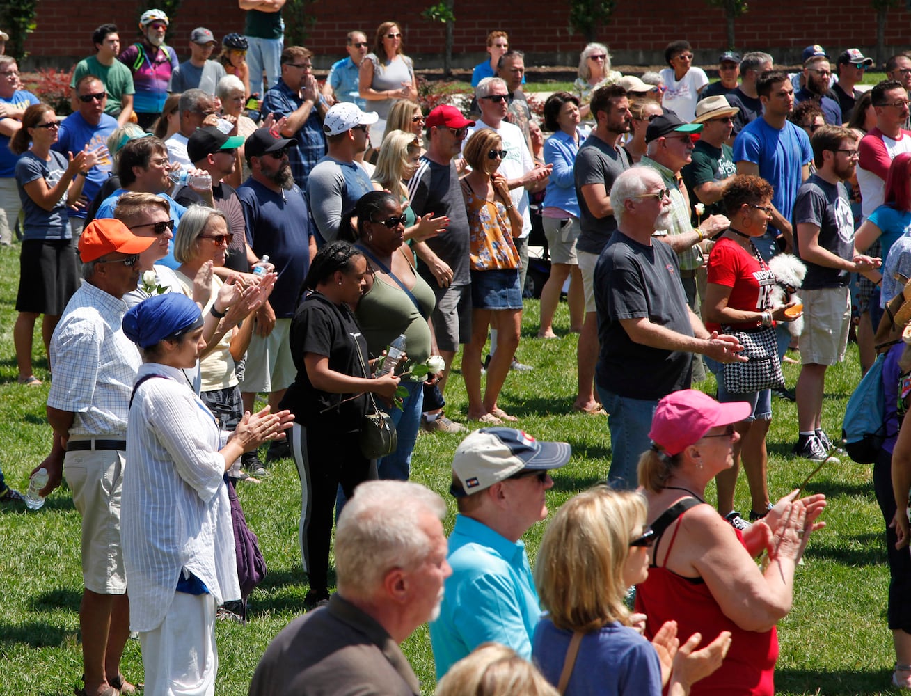 PHOTOS: Prayer vigil held for victims of Oregon District shooting