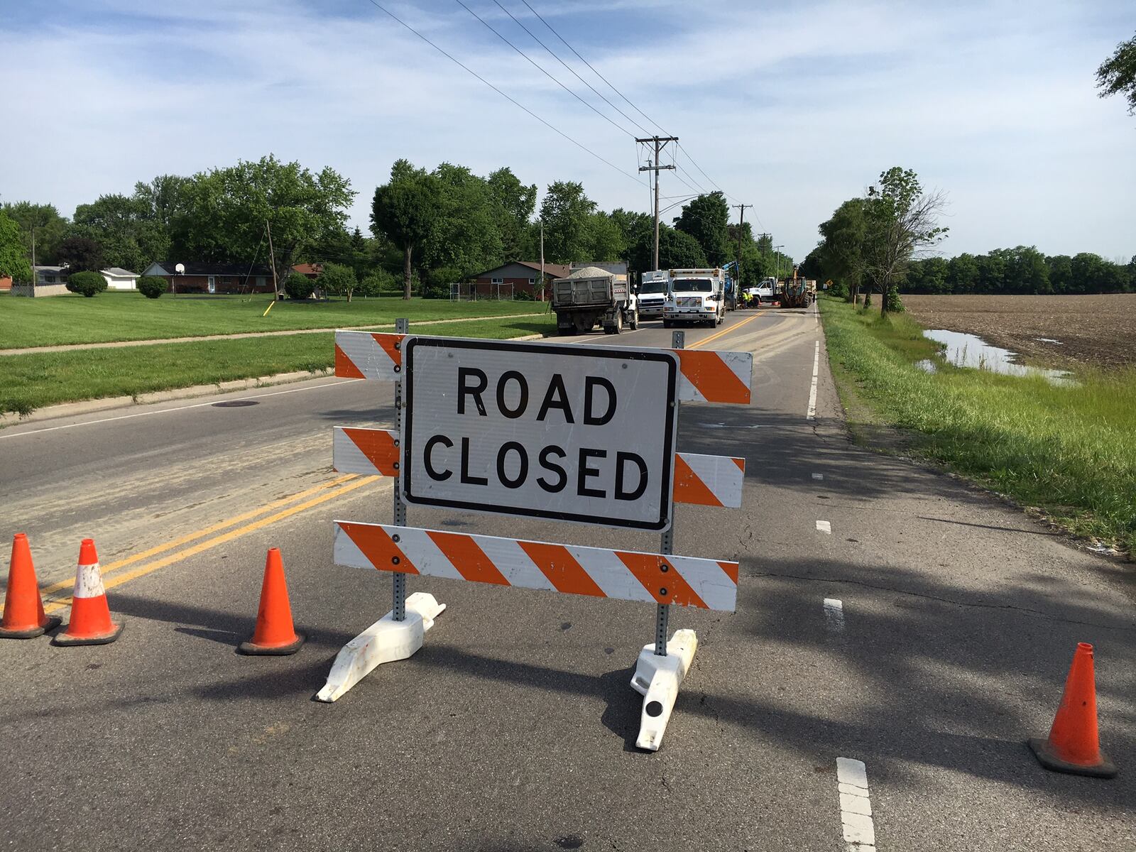 Olive Road was closed between Burman Avenue and East Main Street in Trotwood. FILE PHOTO