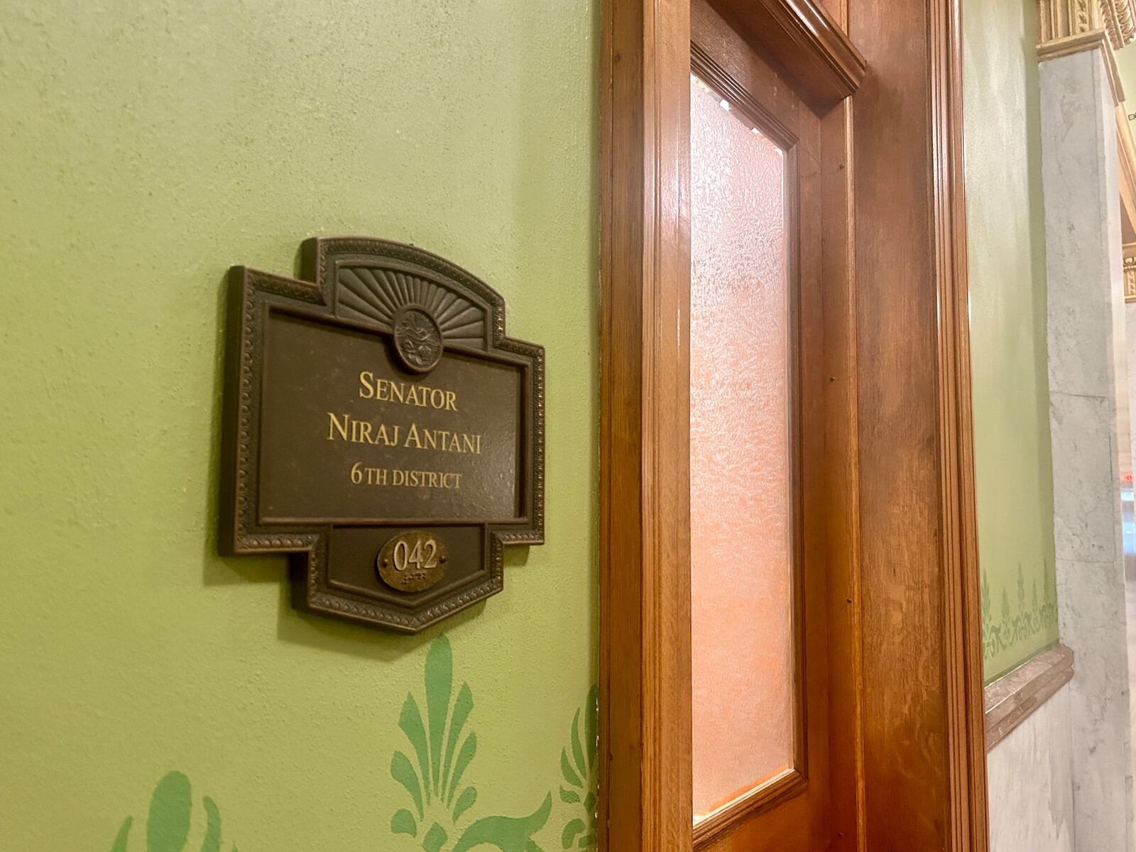 The office of Montgomery County Sen. Niraj Antani, R-Miamisburg, at the Ohio Statehouse. May 14, 2024.